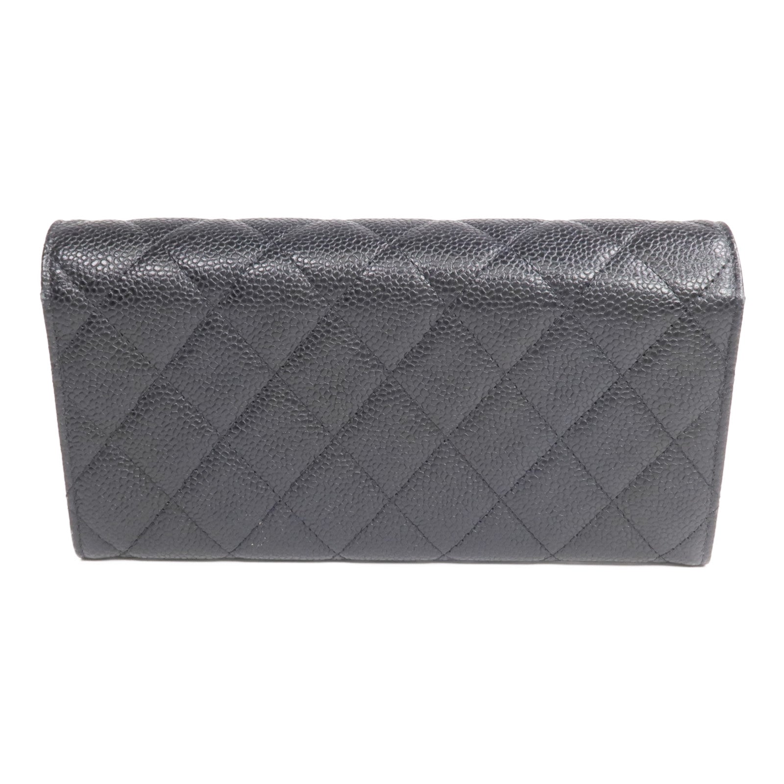 CHANEL 牛皮皮革Classic Long Flap Wallet金扣長錢包
