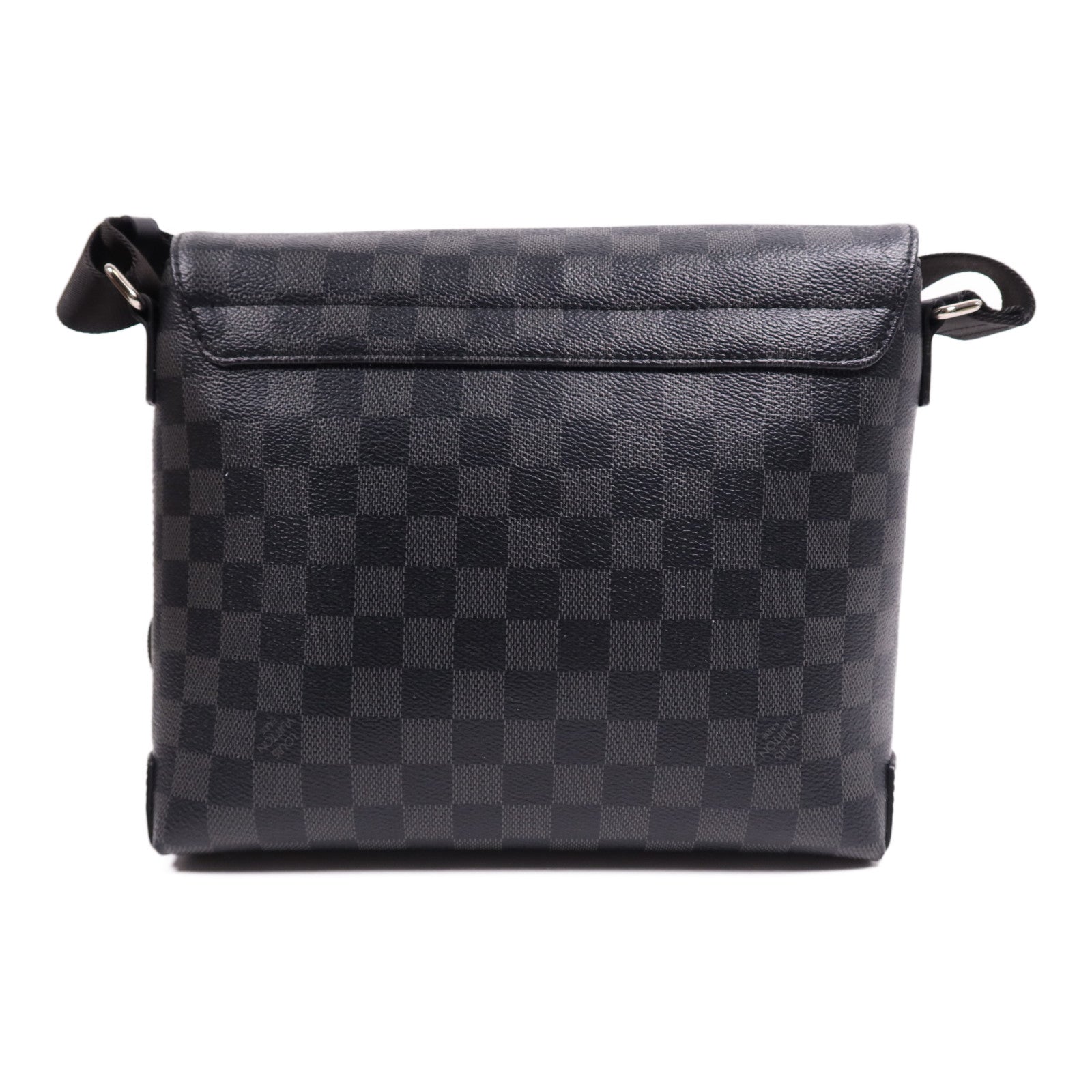 LOUIS VUITTON Damier Graphite District PM銀扣肩背袋