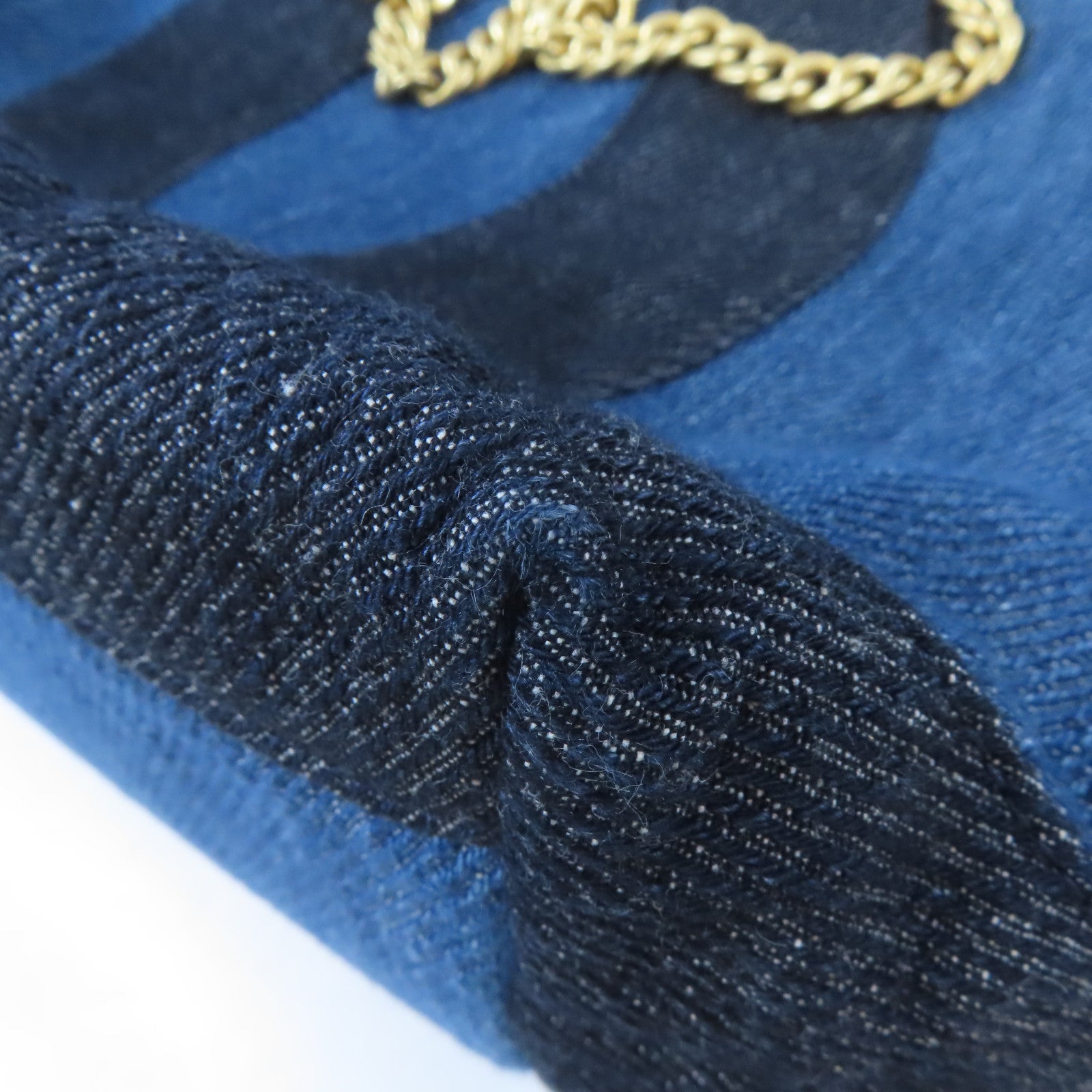 CHANEL 牛仔布 Shoulder Tote Bag金扣肩背袋/手挽袋藍色