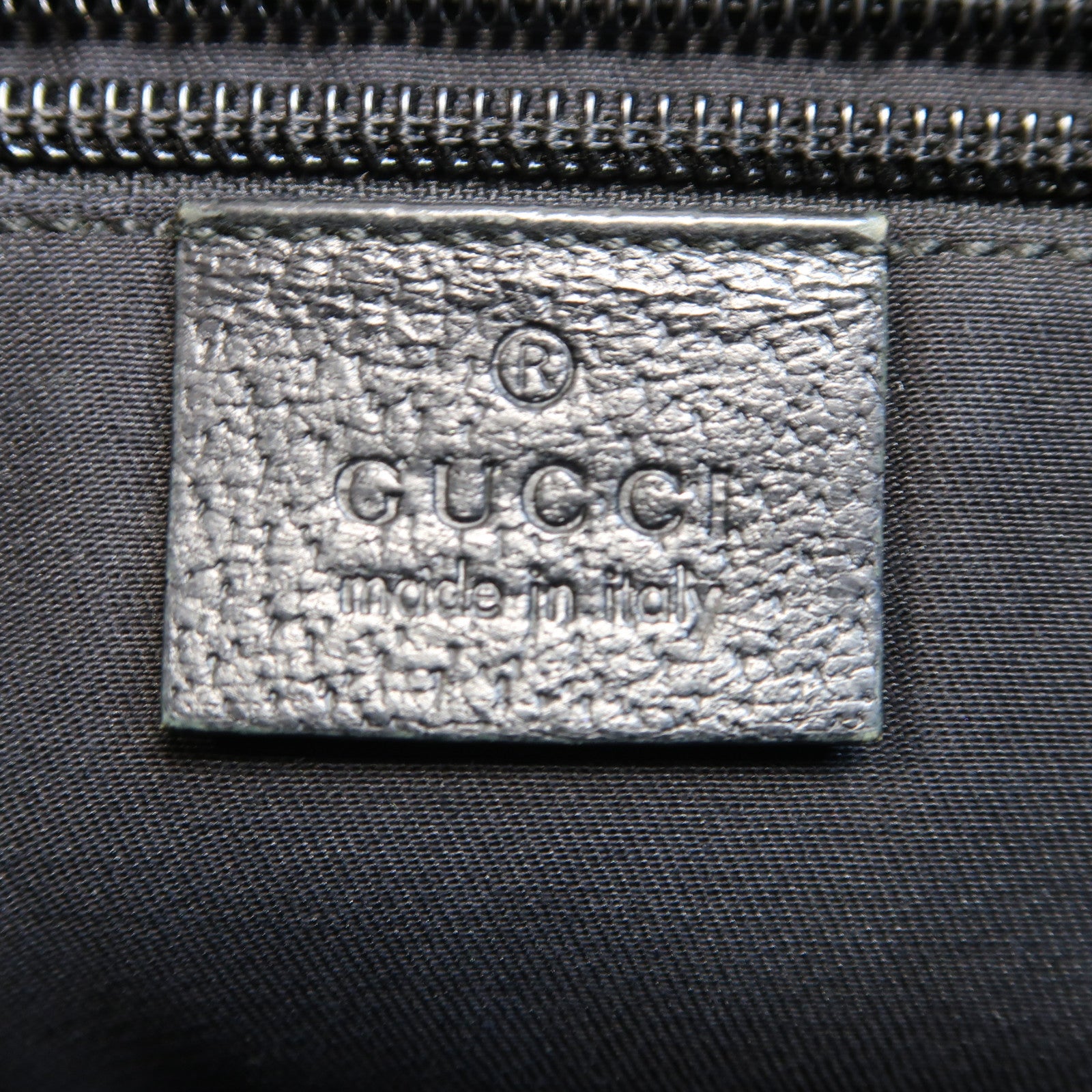 GUCCI 帆布Shoulder Bag銀扣肩背袋黑色