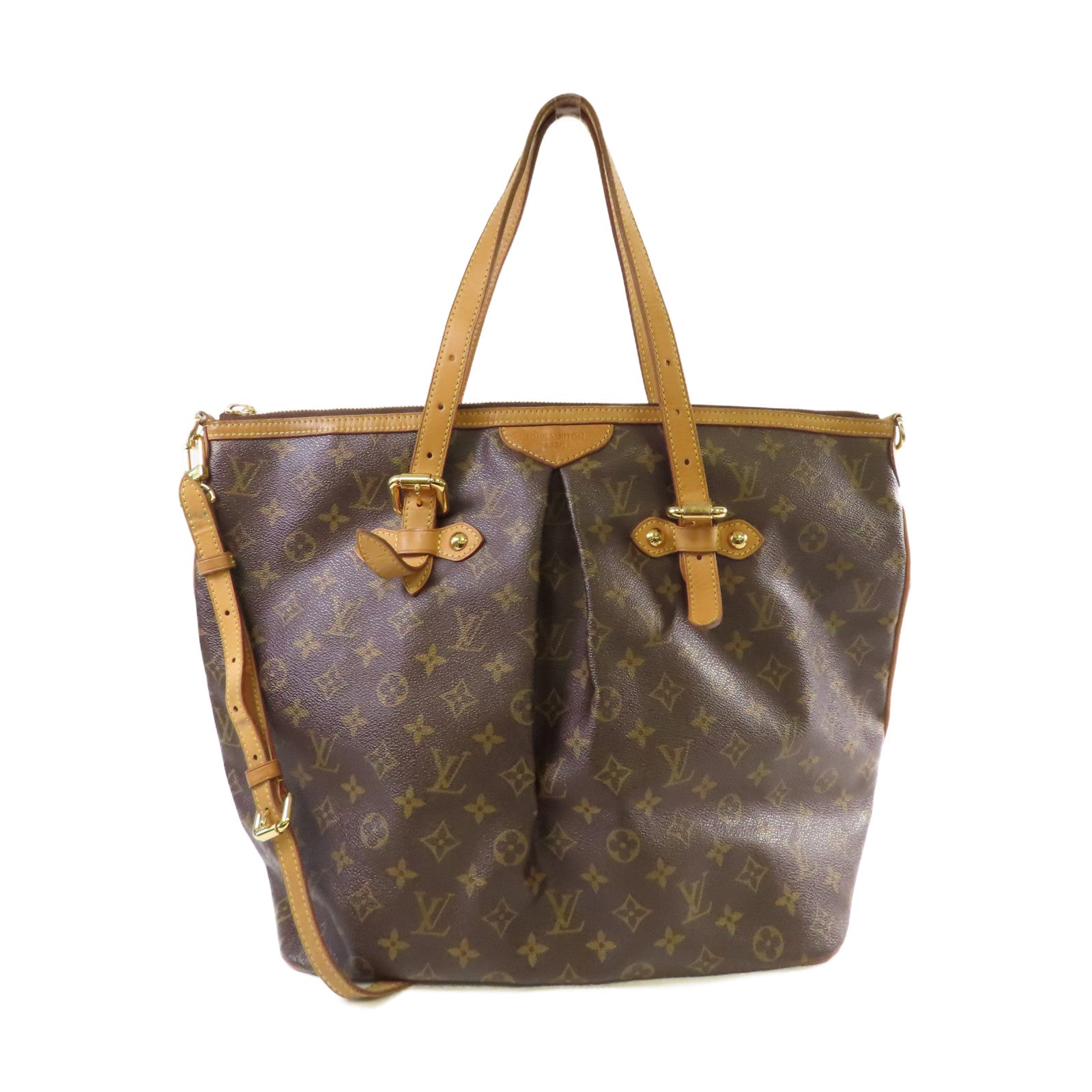 LOUIS VUITTON 【激減優惠】Monogram Palermo GM 2Way Shoulder Bag金扣手挽肩背兩用袋啡色
