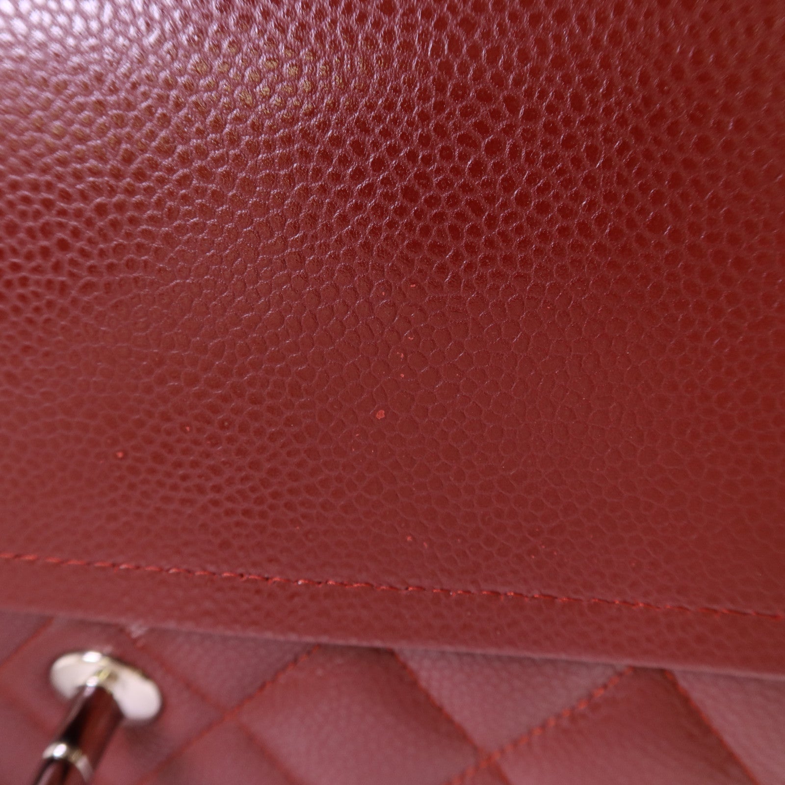 CHANEL 牛皮皮革Large Classic銀扣鏈帶肩背袋