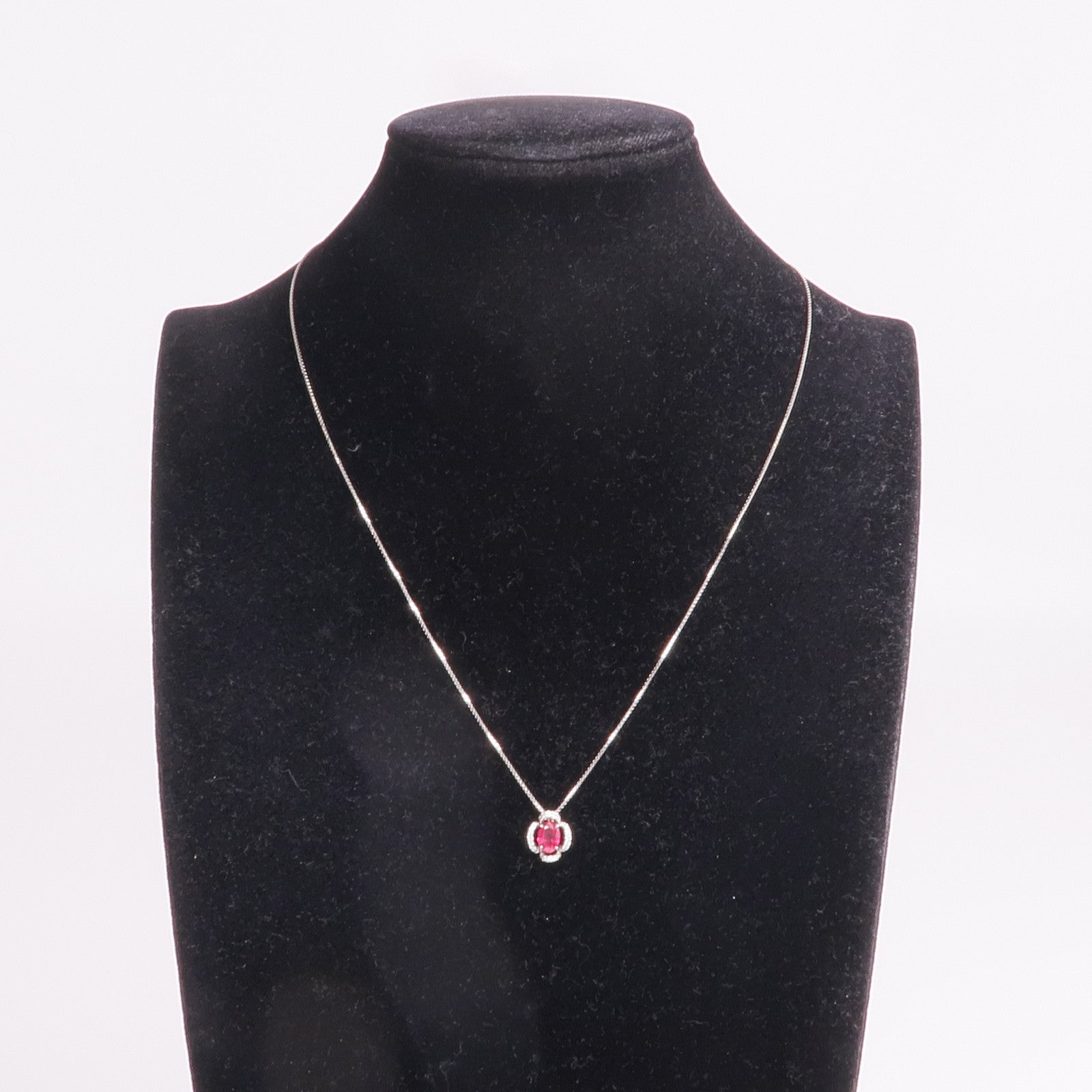 JEWELRY 【激減優惠】PT900/PT850鉑金Ruby Diamond Necklace紅寶石/鑽石項鍊