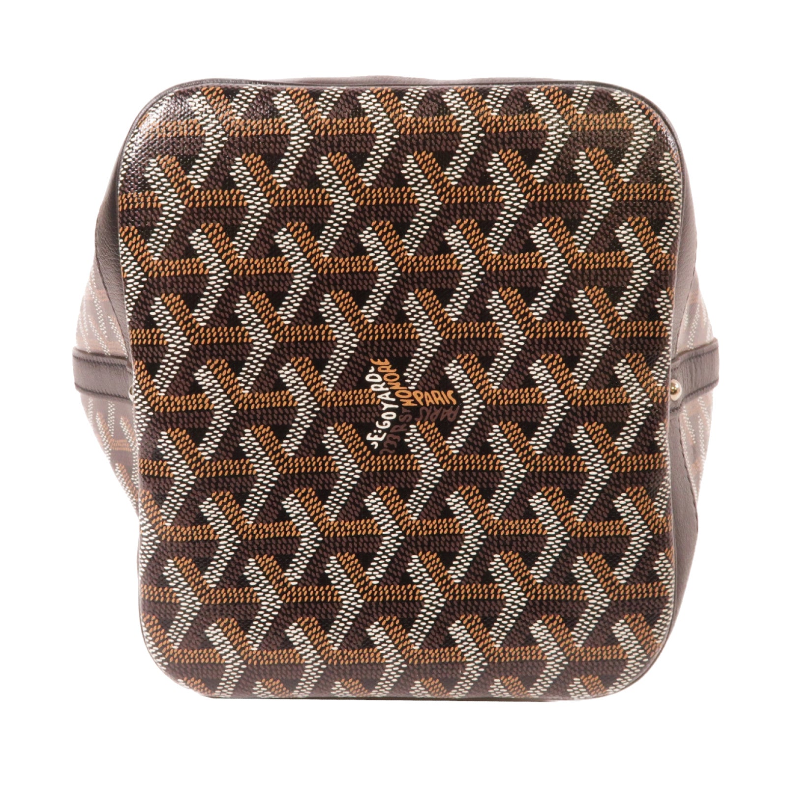 GOYARD 塗層帆布Petit Flot Bucket銀扣肩背袋黑色/啡色