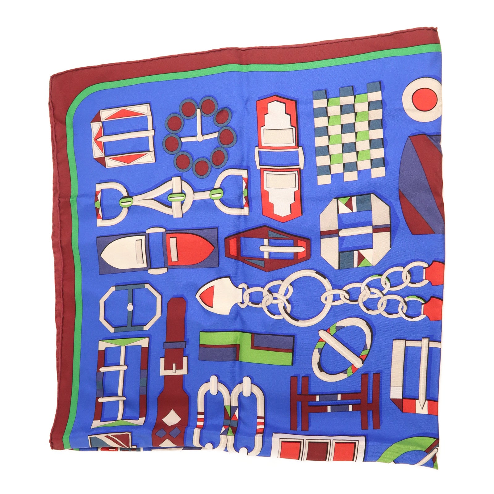 HERMES【激減優惠】 絲質Scarf圍巾藍色