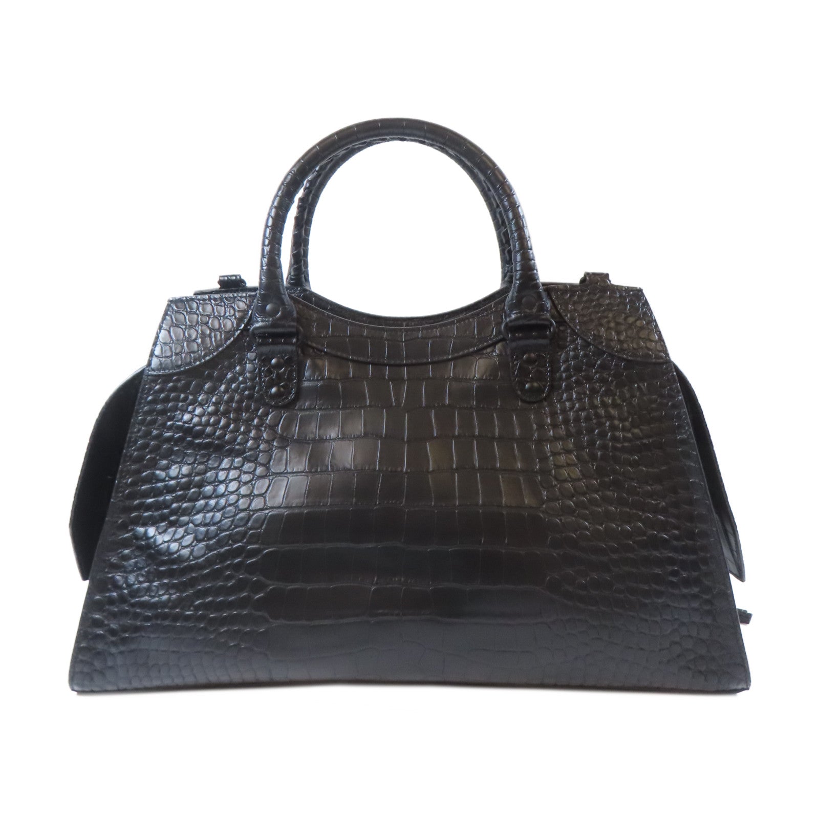 BALENCIAGA 皮革Neo Classic City黑扣手挽肩背兩用袋黑色