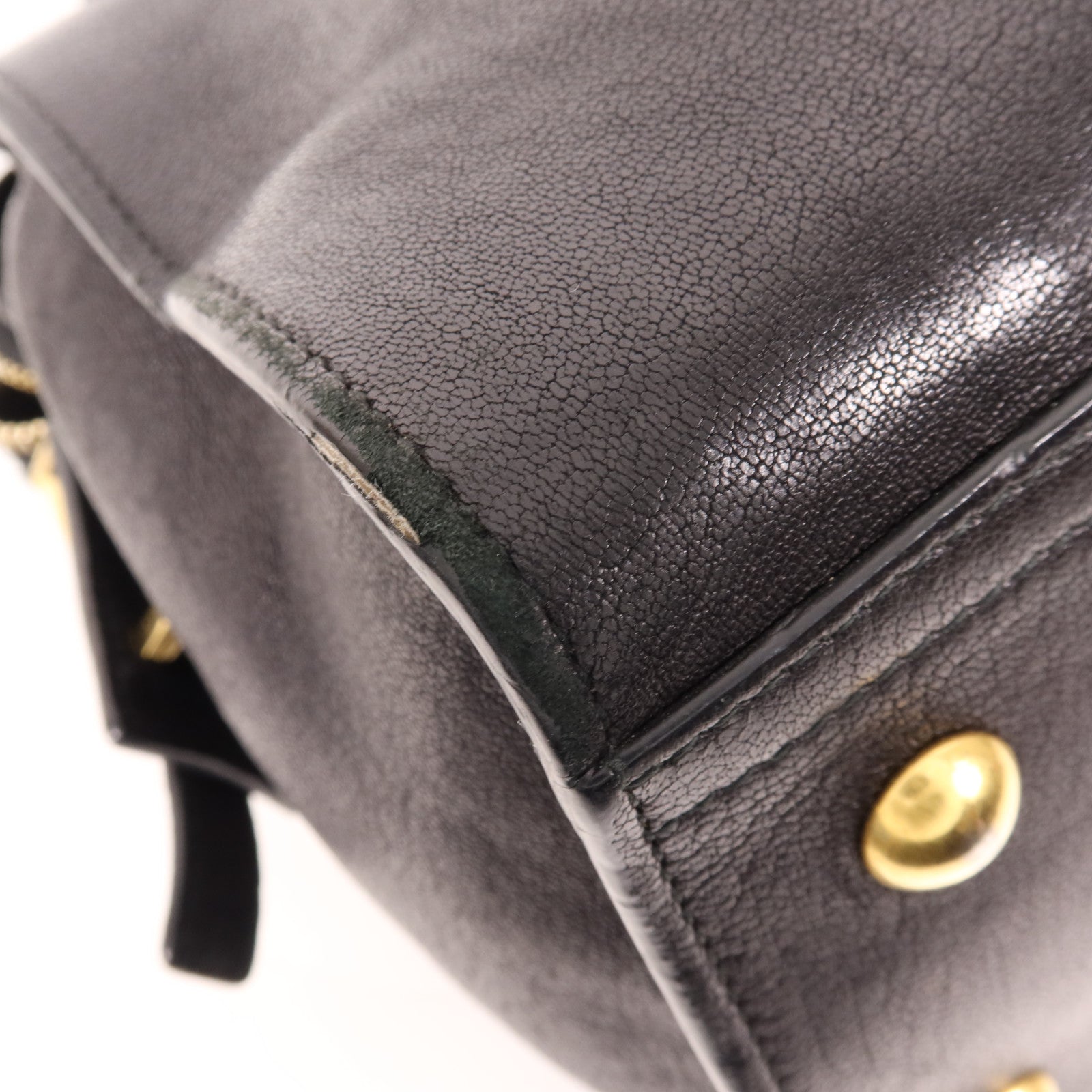 YVES SAINT LAURENT 牛皮皮革Cabas Chyc金扣手挽肩背兩用袋