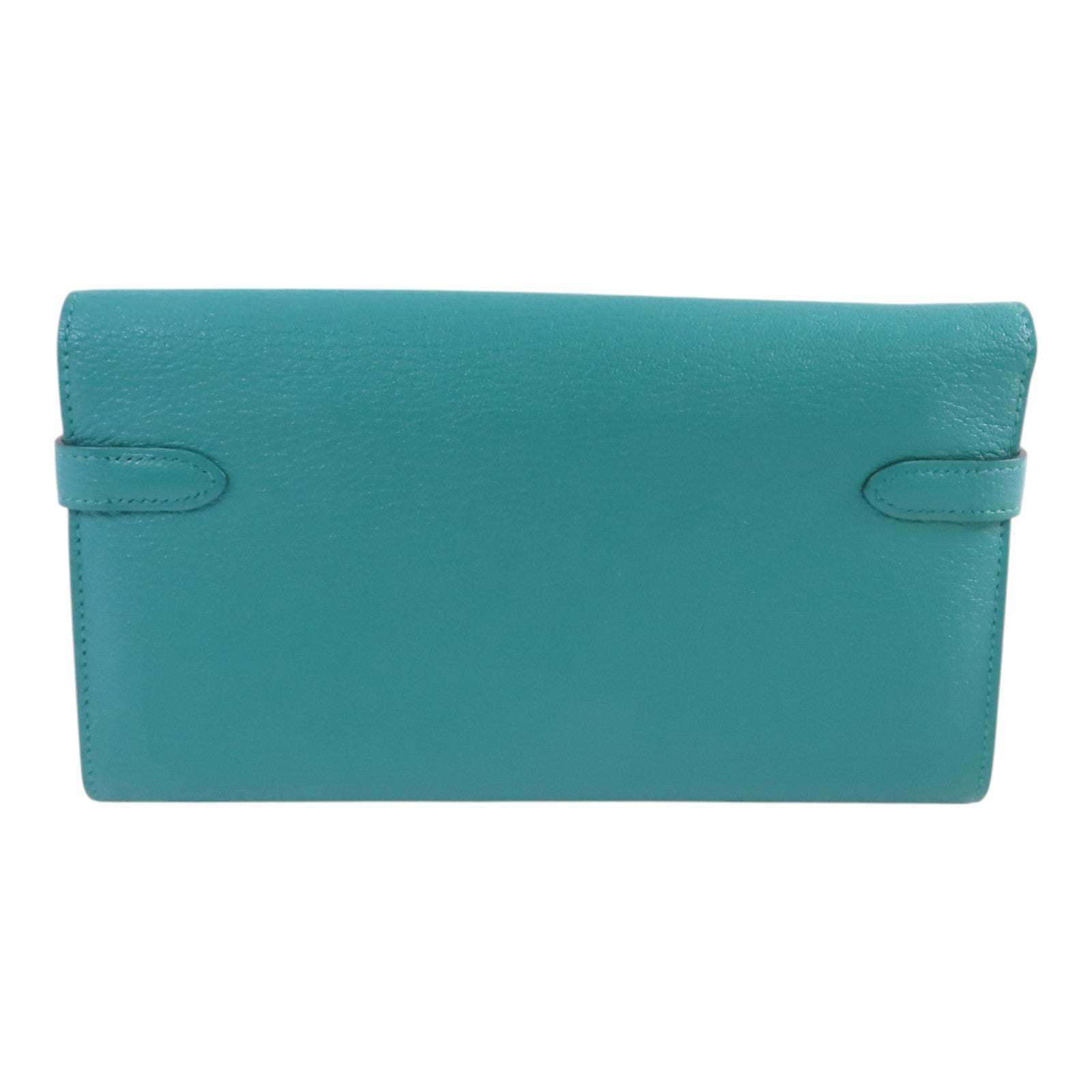HERMES GHW Kelly Long Wallet Chevre Leather