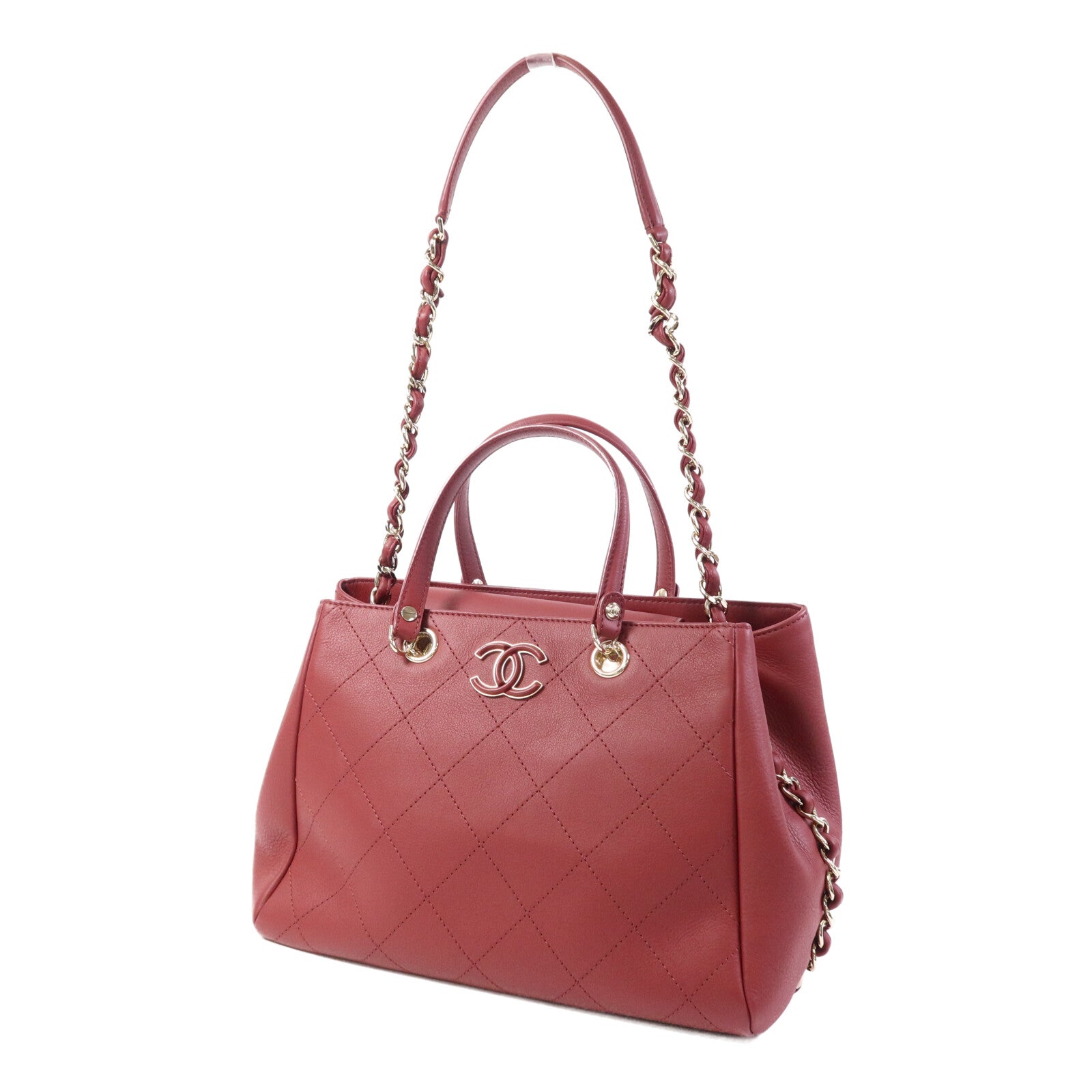 CHANEL 牛皮皮革2 Way Shoulder Bag金扣鏈帶肩背袋