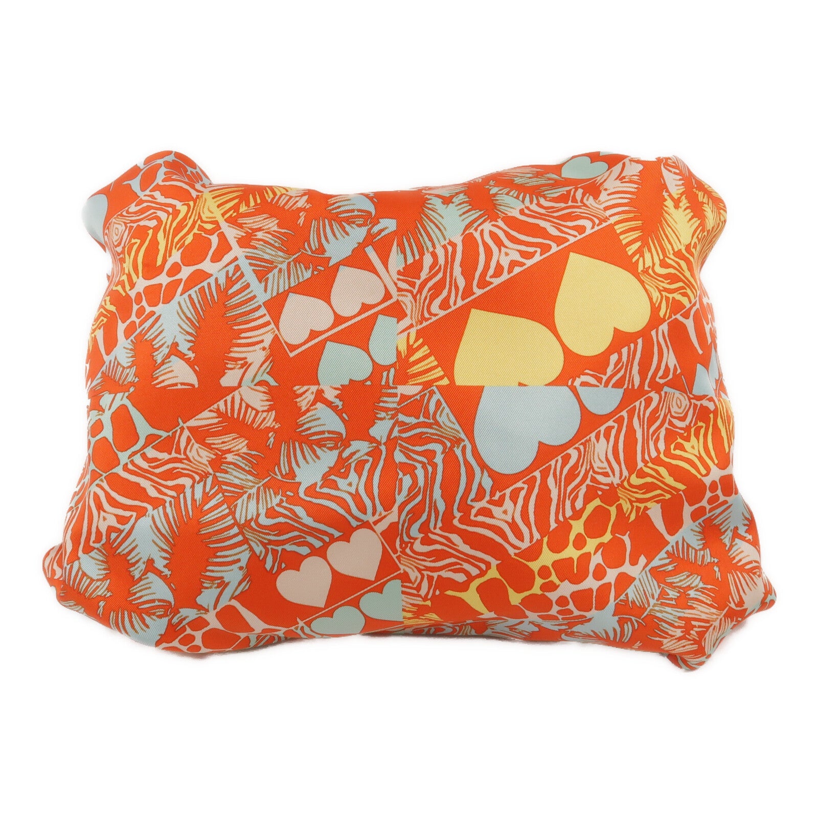 HERMES 絲質Balusoie Bag手挽袋Capucine/Bleu Zephyr