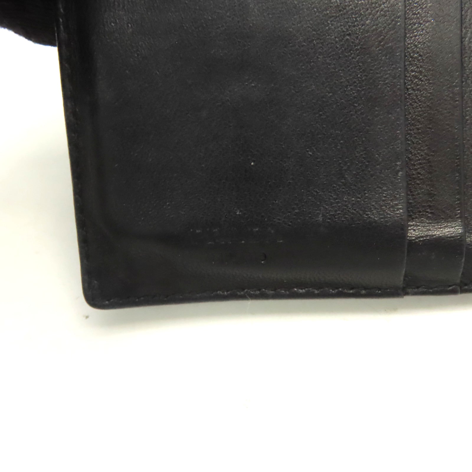 PRADA 牛皮皮革Short Wallet銀扣短錢包黑色