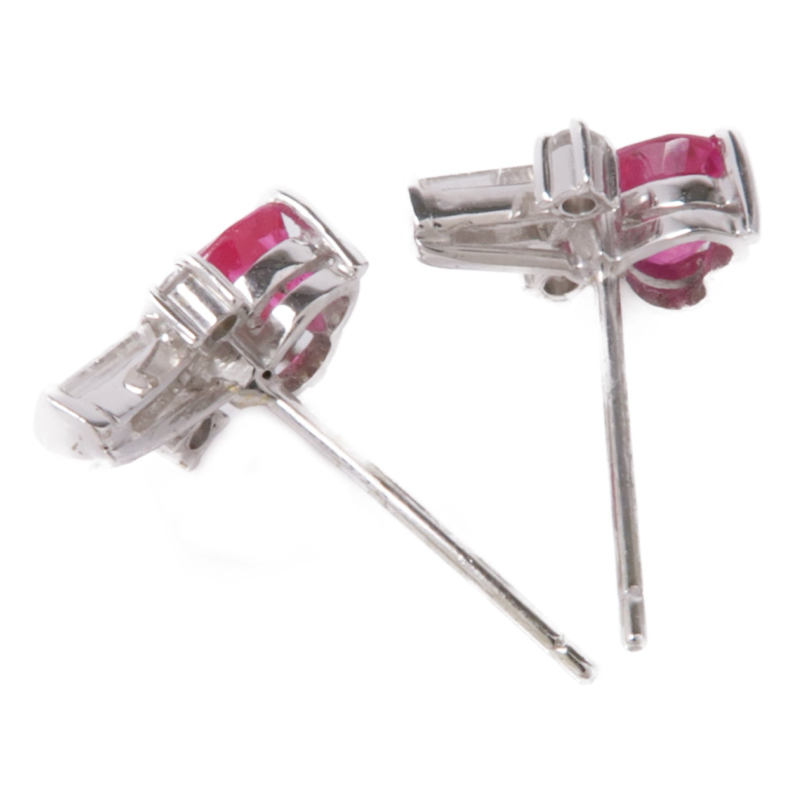 JEWELRY 18K白金Ruby/Diamond Earrings紅寶石/鑽石耳環