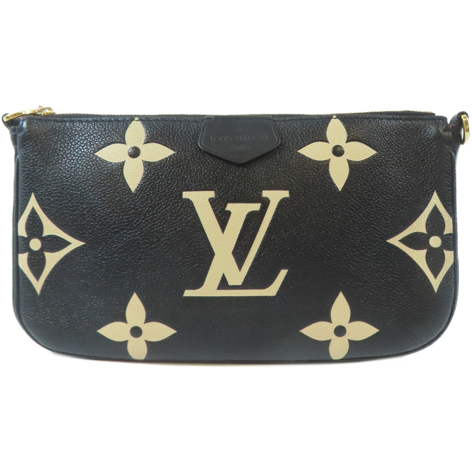 LOUIS VUITTON Monogram Empreinte Multi Pochette Accessoires金扣肩背袋黑色