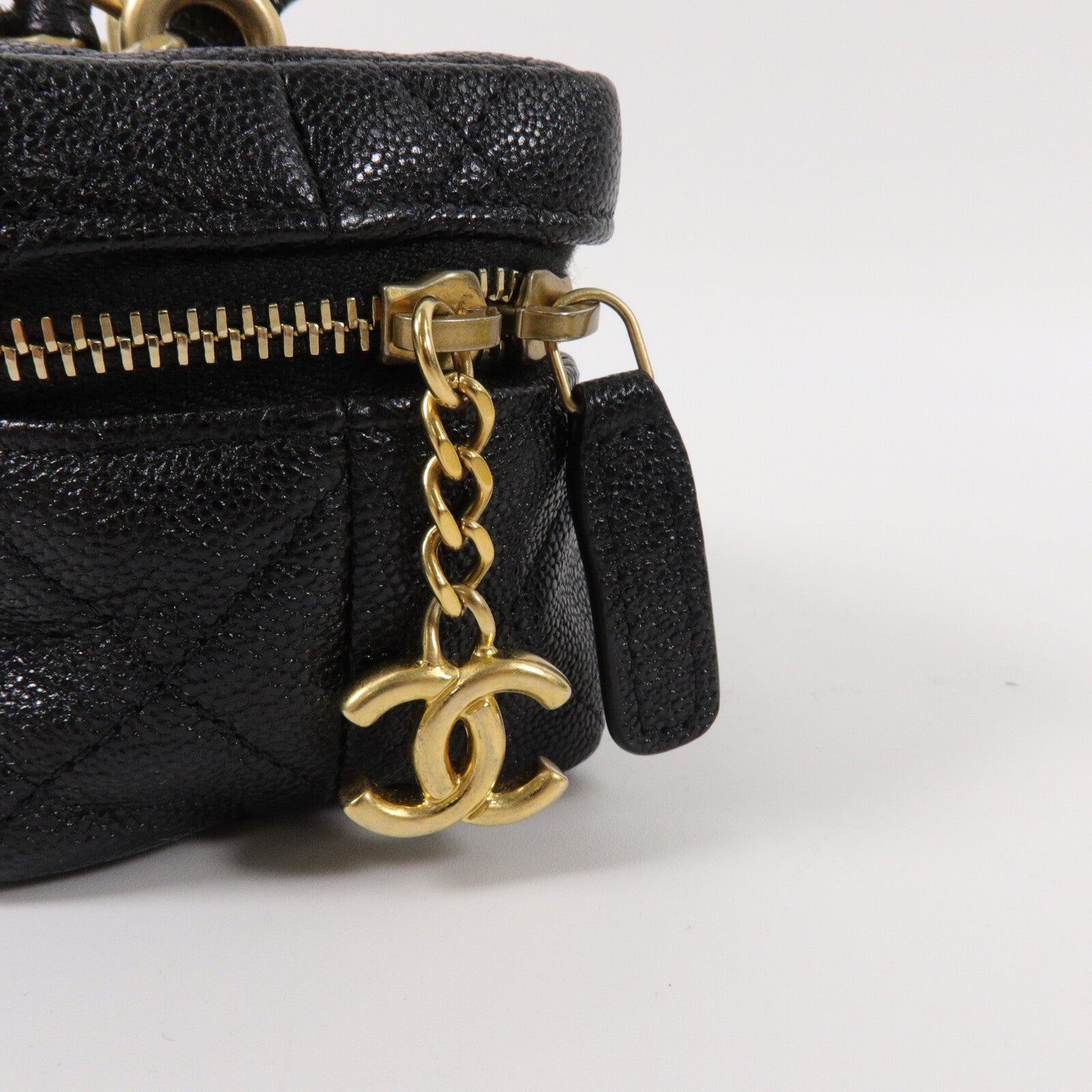 CHANEL 牛皮皮革Mini Vanity Case鏈帶手挽肩背兩用袋