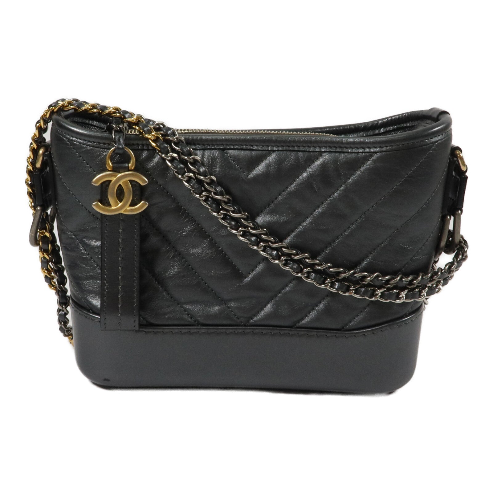 CHANEL 牛皮皮革Mini Gabrielle鏈帶肩背袋