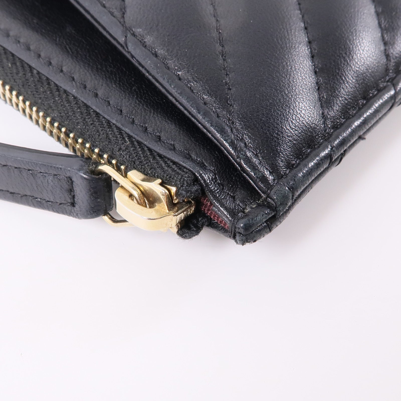 CHANEL 羊皮皮革Long Wallet金扣長錢包黑色