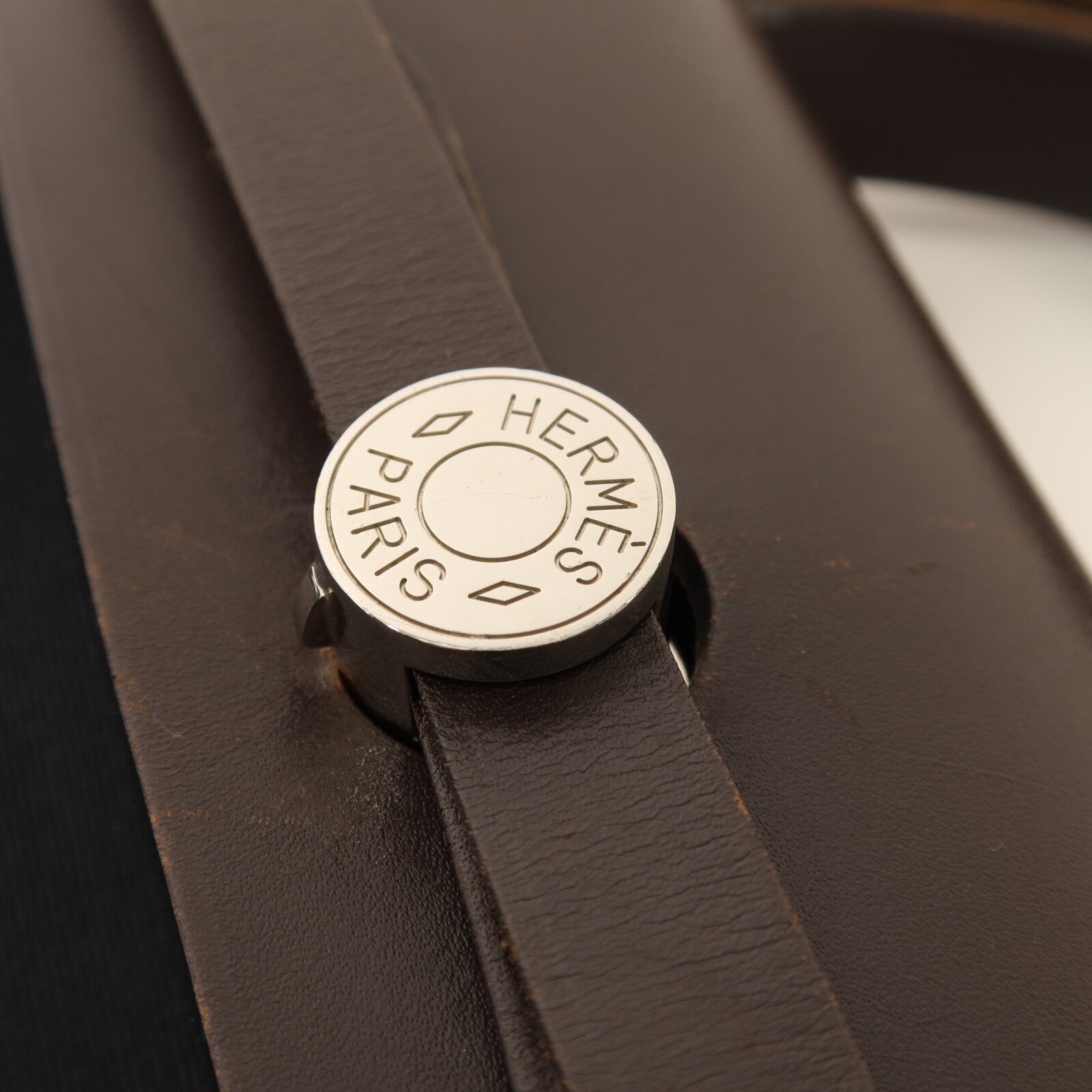 HERMES 帆布Herbag PM銀扣手挽肩背兩用袋Noir