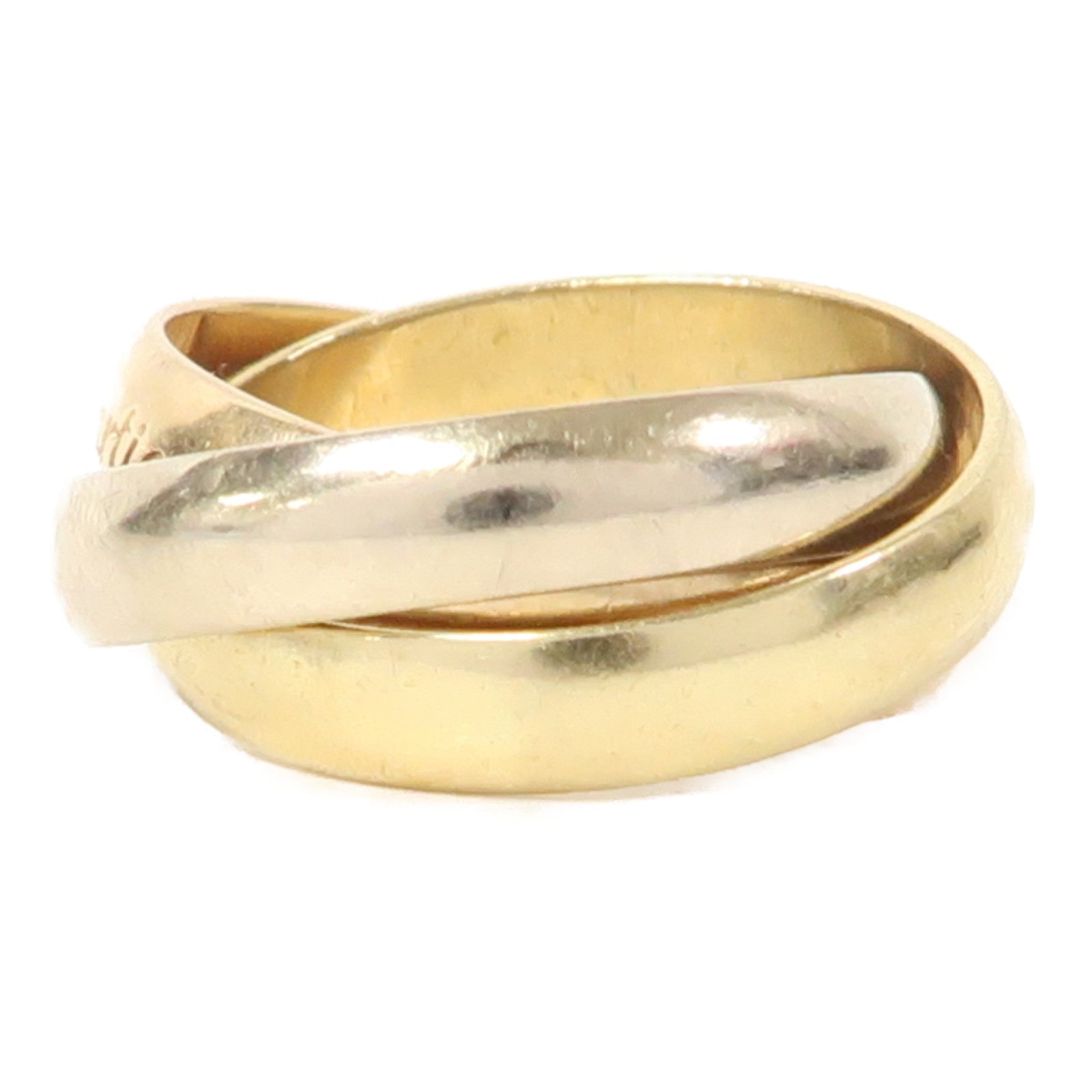 CARTIER 18K黃金/白金/玫瑰金Trinity戒指Cartier#47/US#4