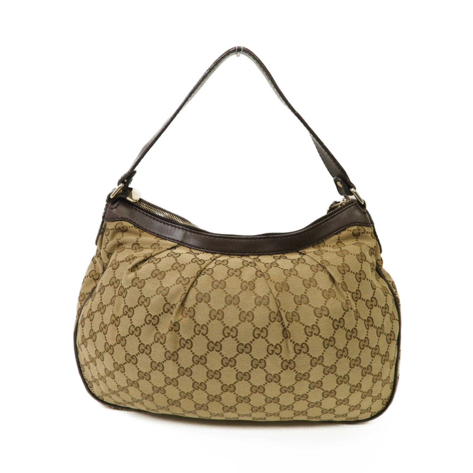 GUCCI 【激減優惠】帆布Shoulder Bag金扣肩背袋棕色