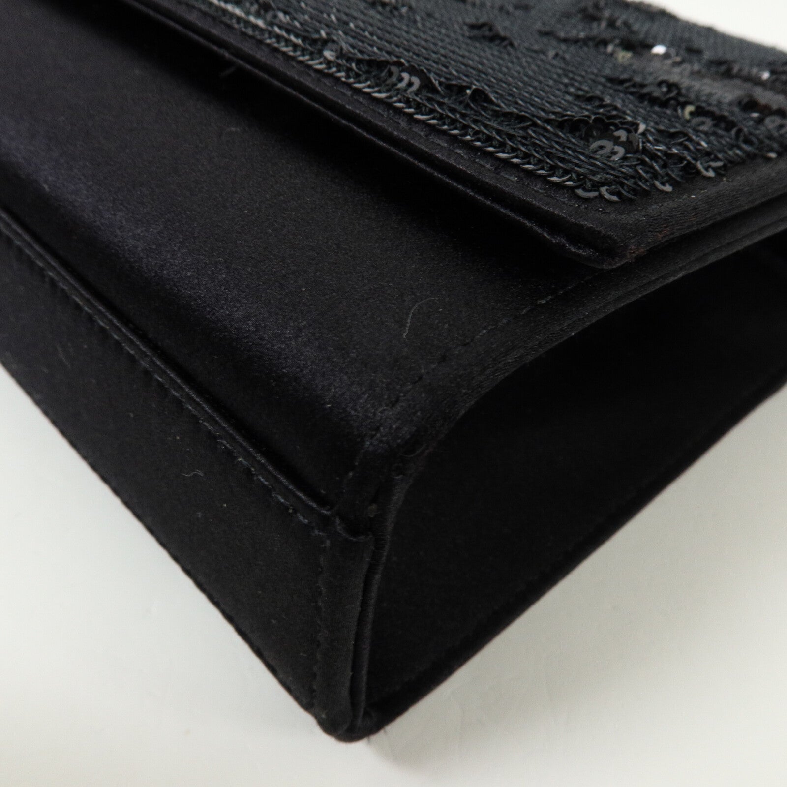 SAINT LAURENT 絲質/珠片Shoulder Bag鏈帶肩背袋
