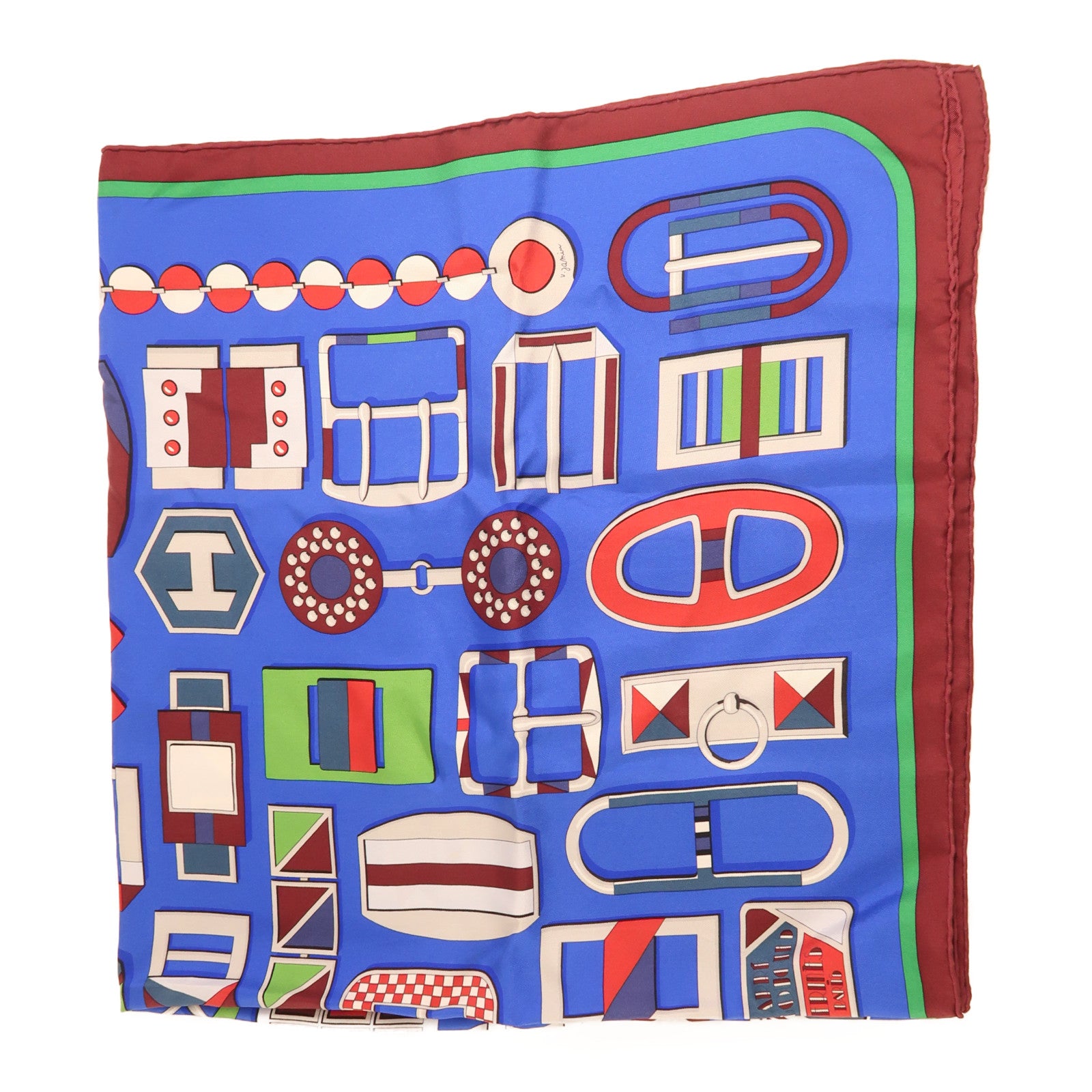 HERMES【激減優惠】 絲質Scarf圍巾藍色