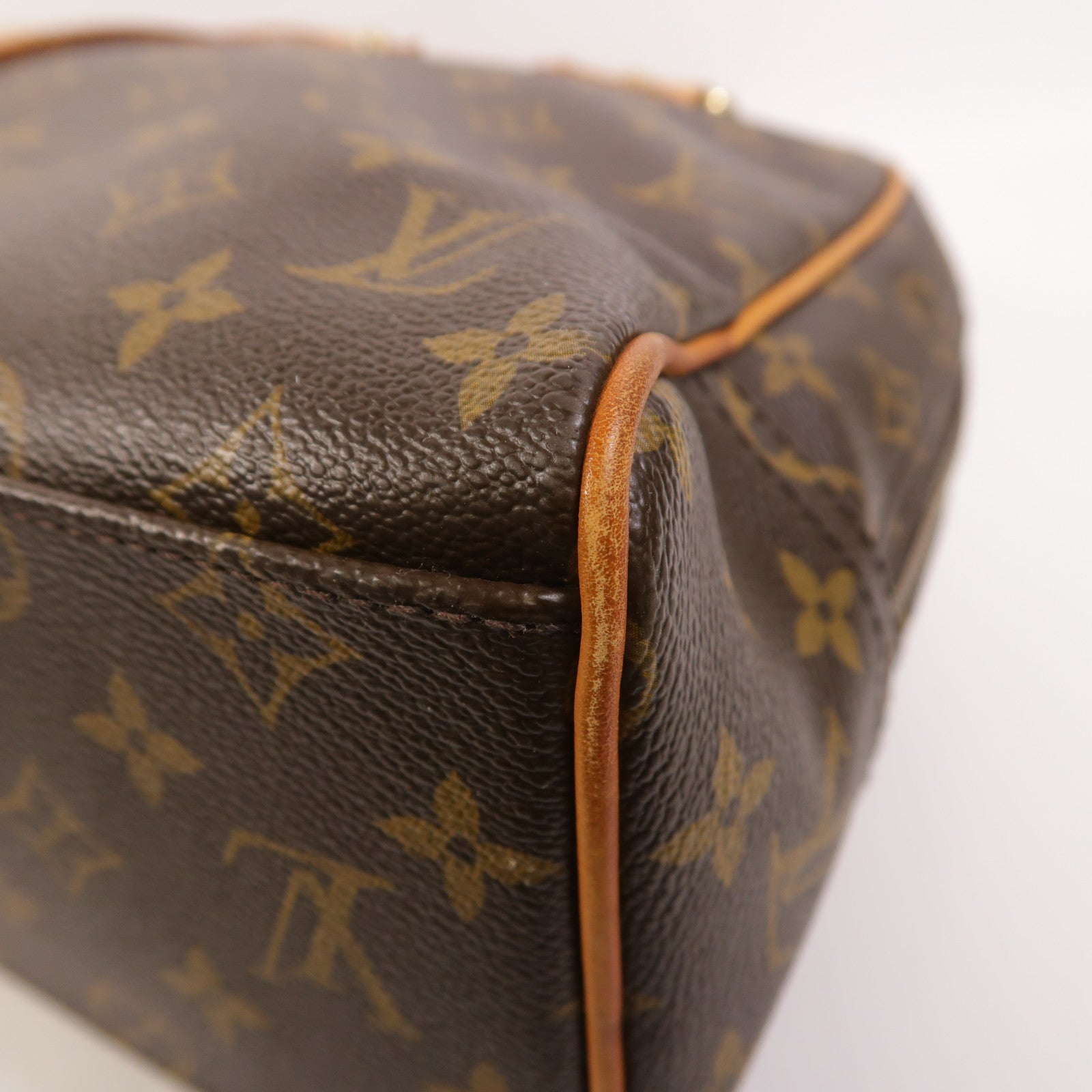 LOUIS VUITTON Monogram Manhattan GM金扣手挽袋棕色