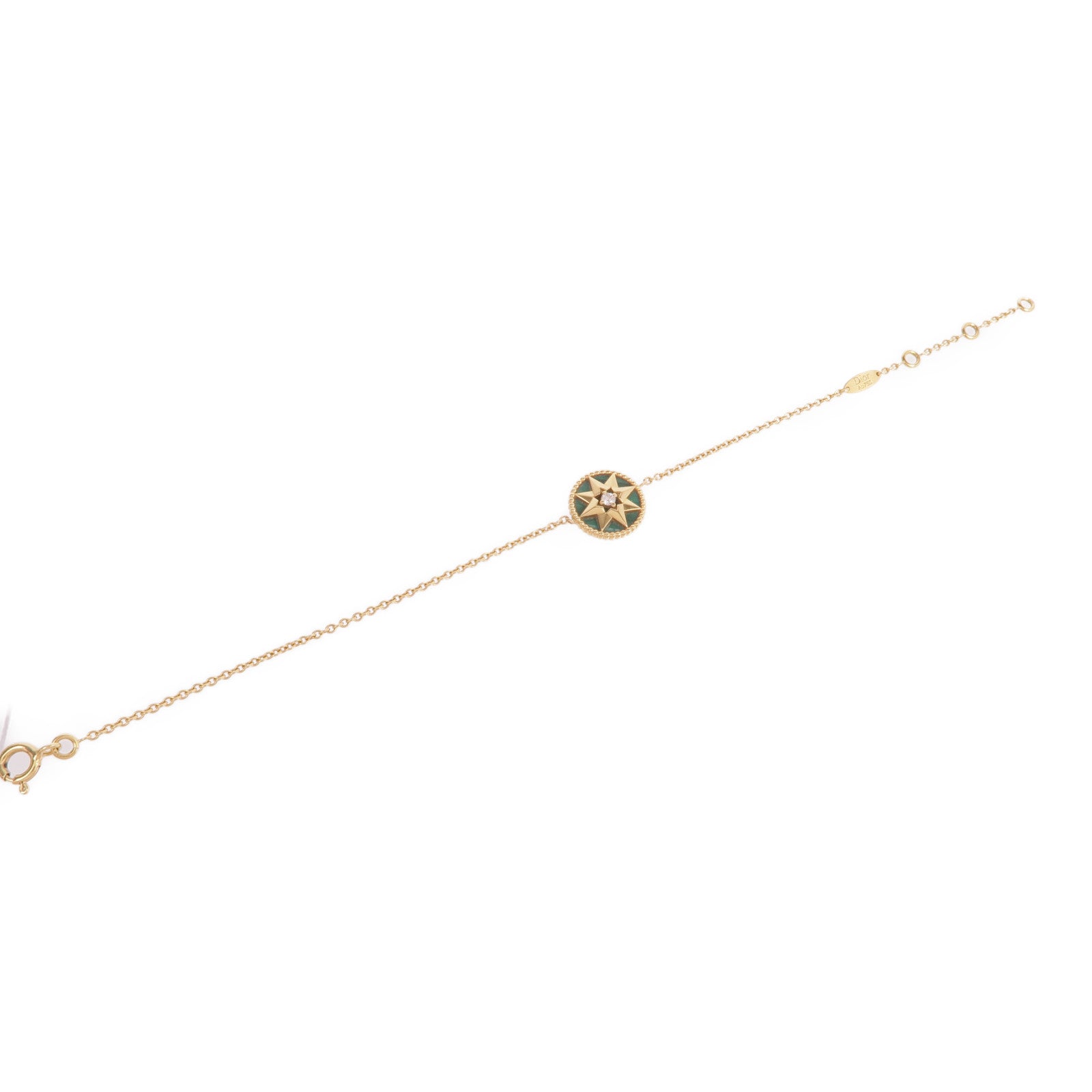 Dior 18K黃金Rose Des Vents Bracelet鑽石/孔雀石手鏈