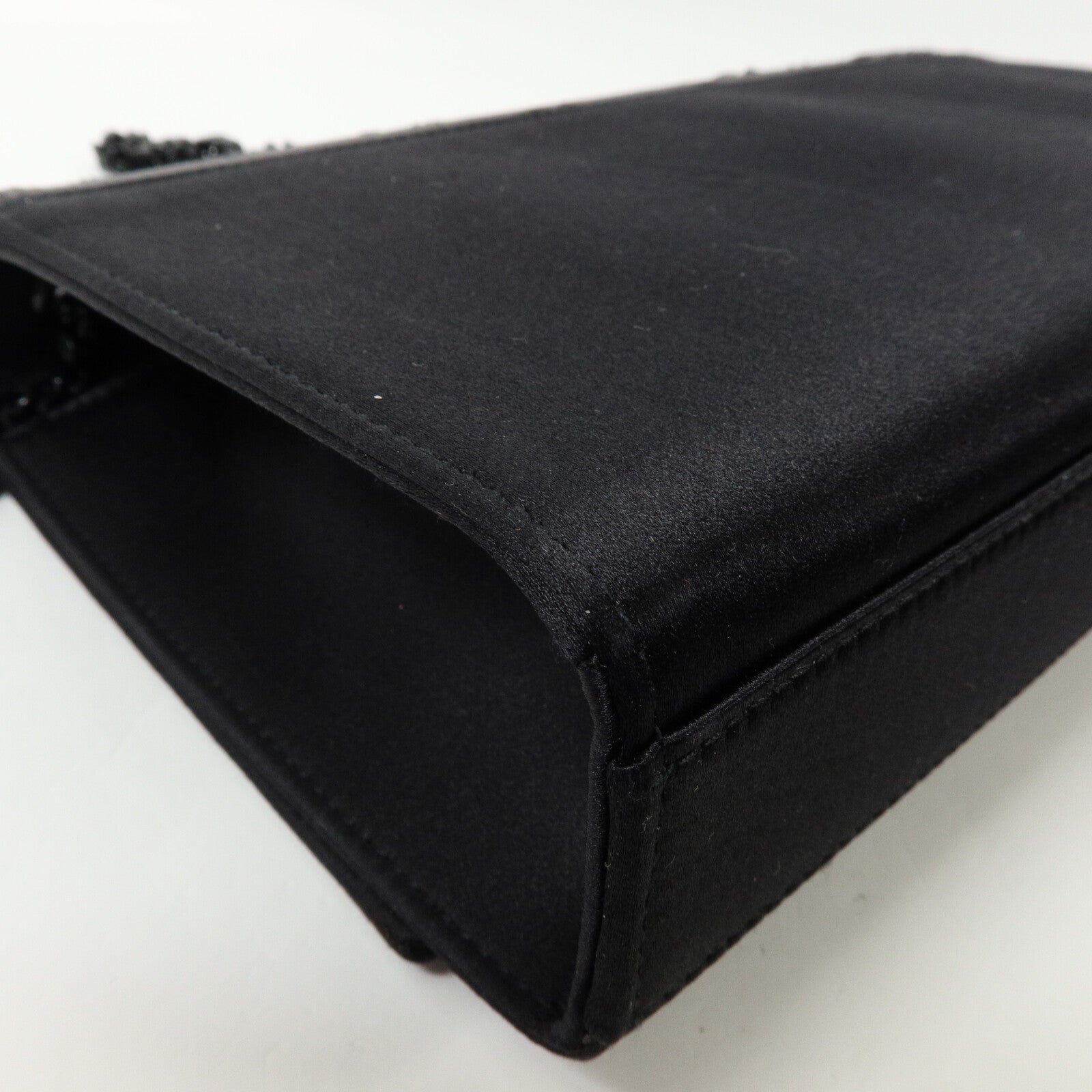 SAINT LAURENT 絲質/珠片Shoulder Bag鏈帶肩背袋