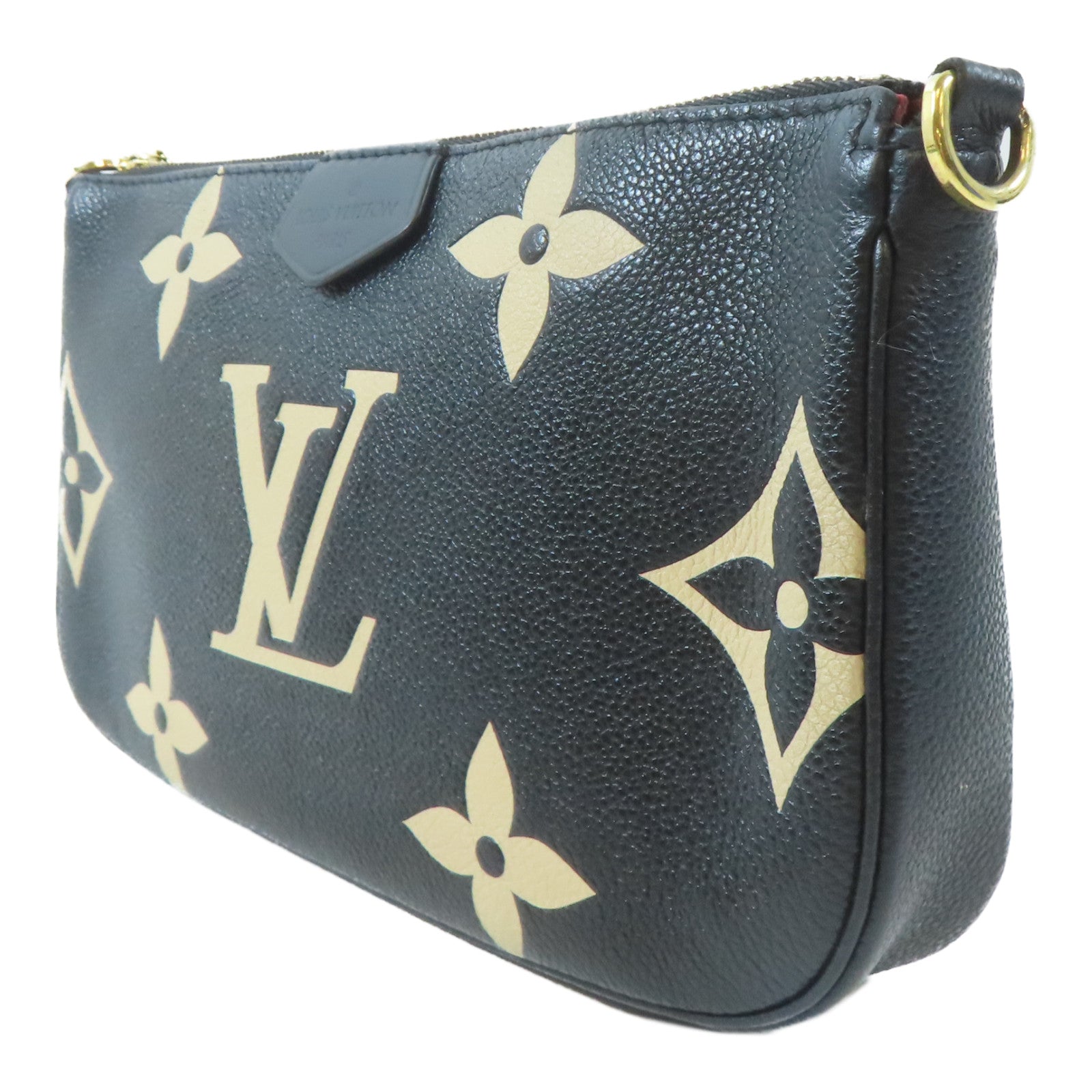 LOUIS VUITTON Monogram Empreinte Multi Pochette Accessoires金扣肩背袋黑色