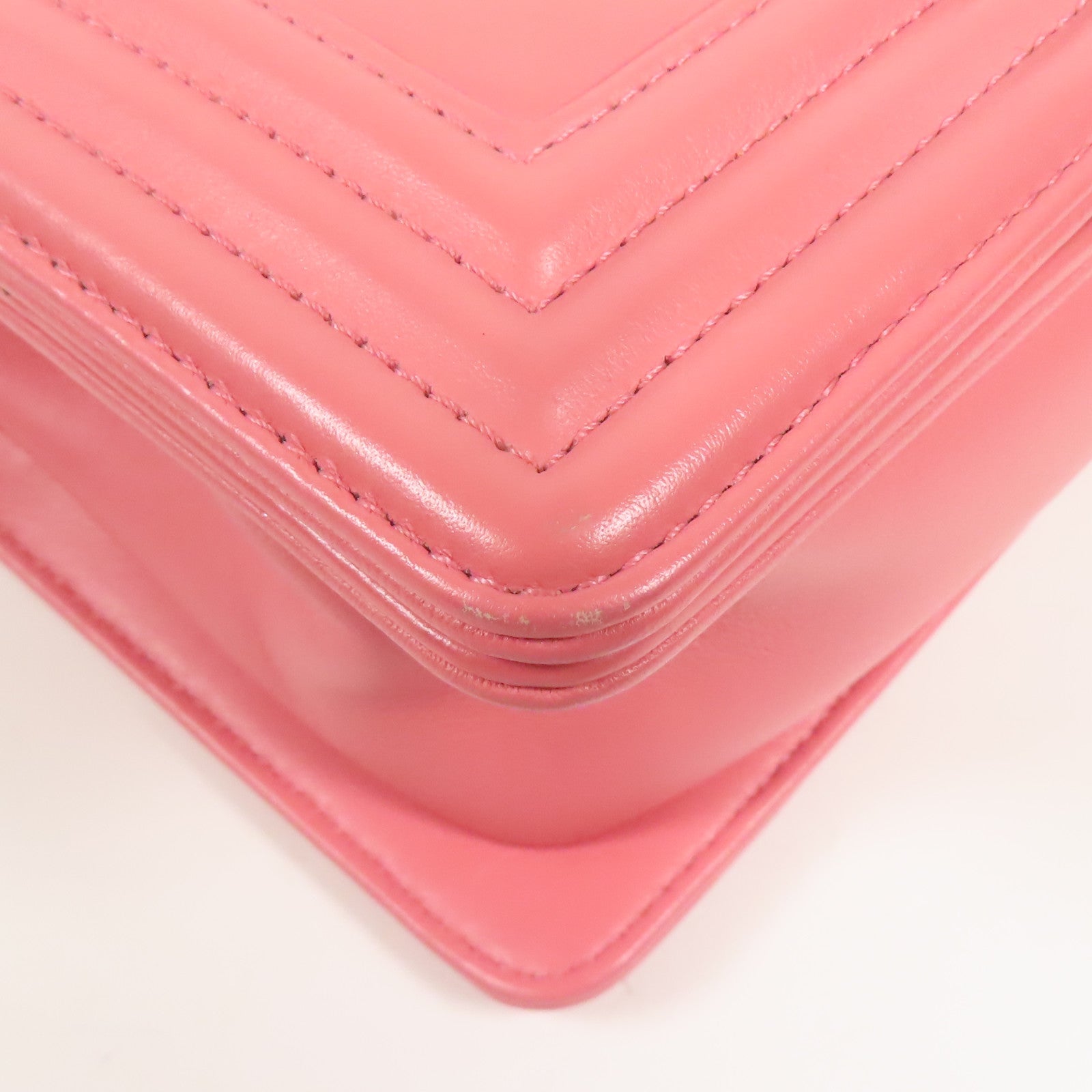 CHANEL CC SHW Boy Chanel Chain Shoulder Bag Calfskin Leather Pink