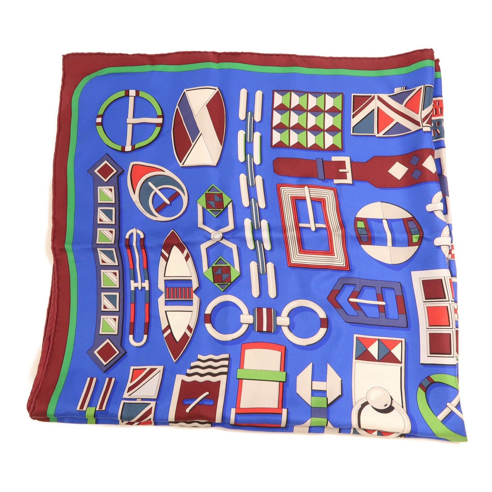 HERMES【激減優惠】 絲質Scarf圍巾藍色