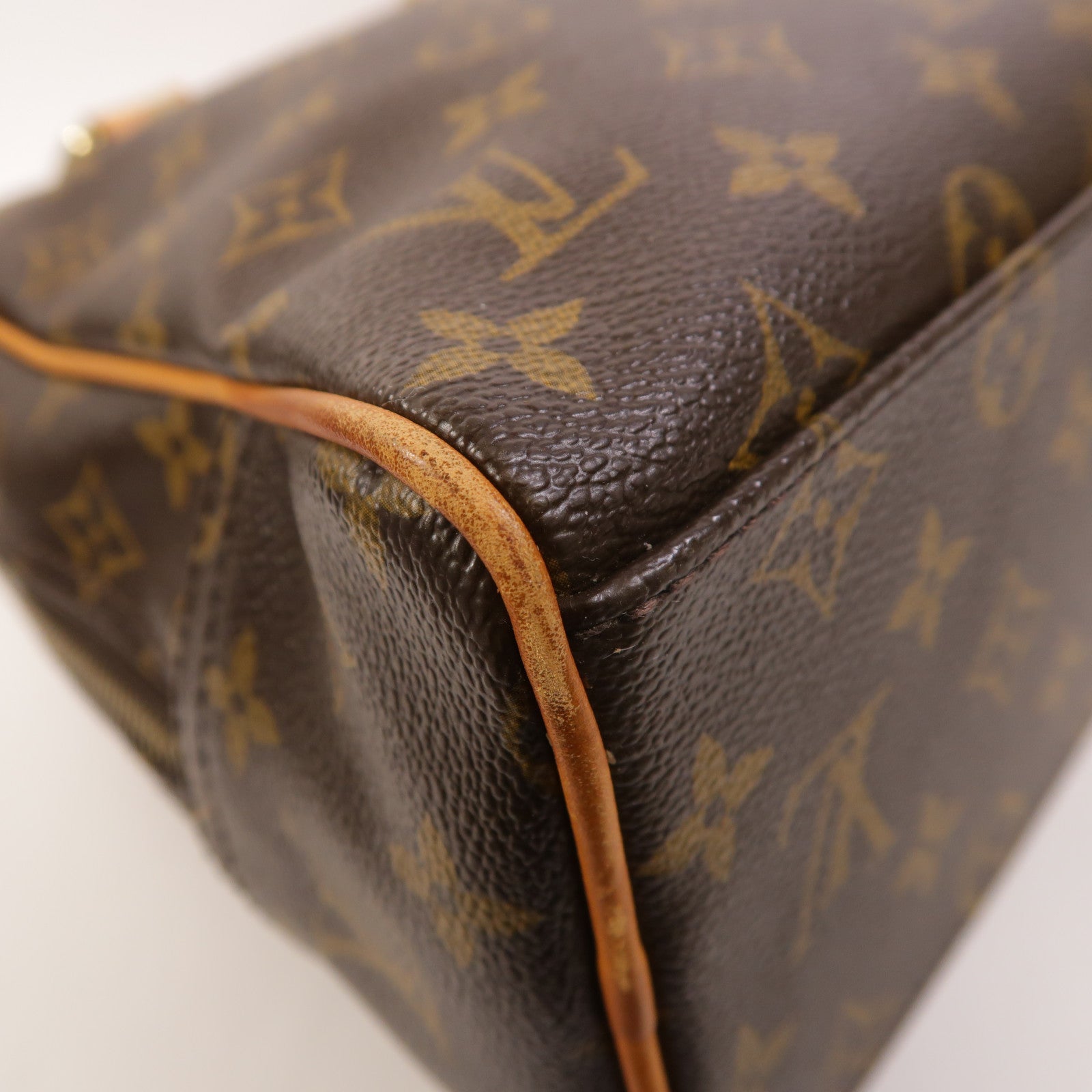 LOUIS VUITTON Monogram Manhattan GM金扣手挽袋棕色