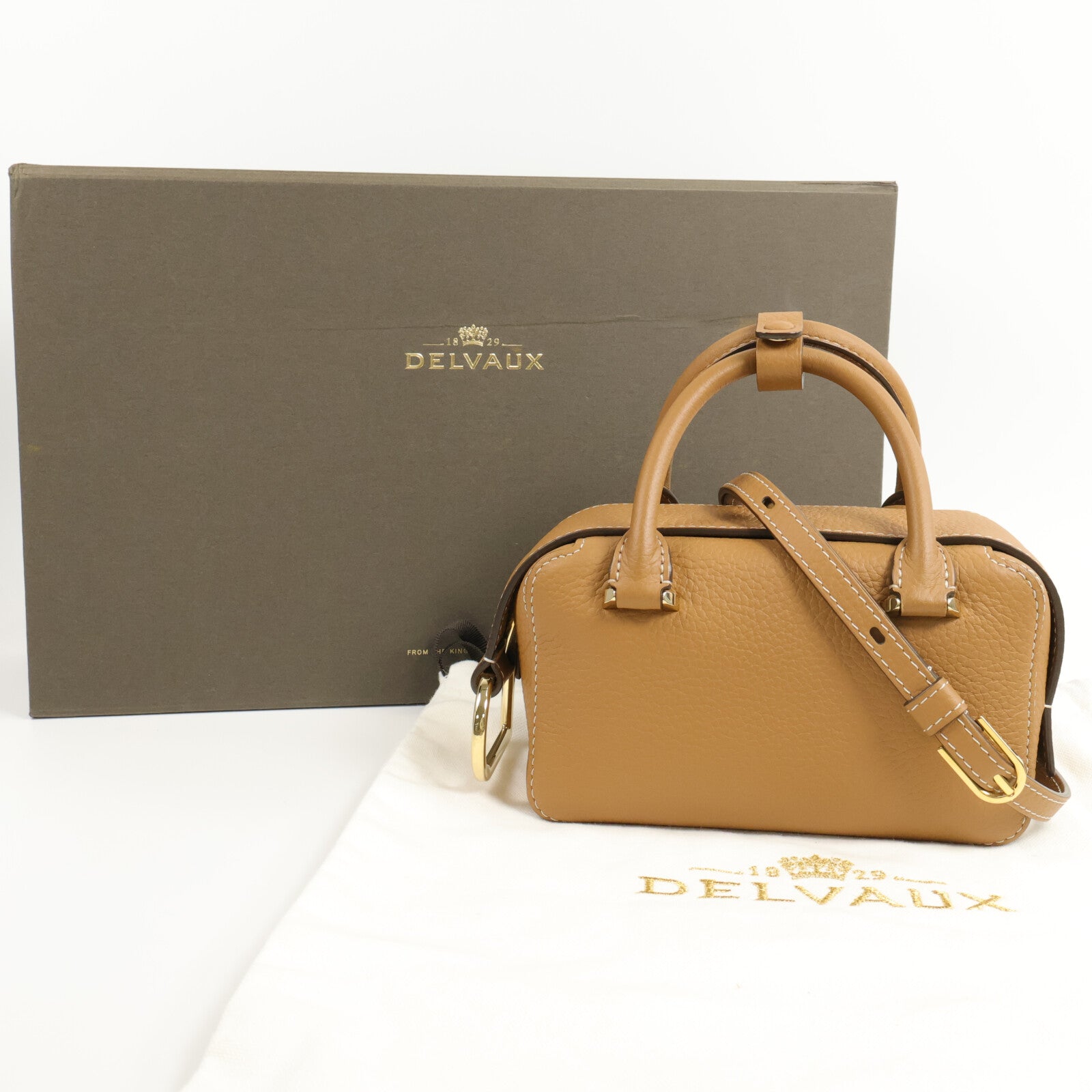 Delvaux Taurillon Soft皮革Cool Box Nano手挽肩背兩用袋