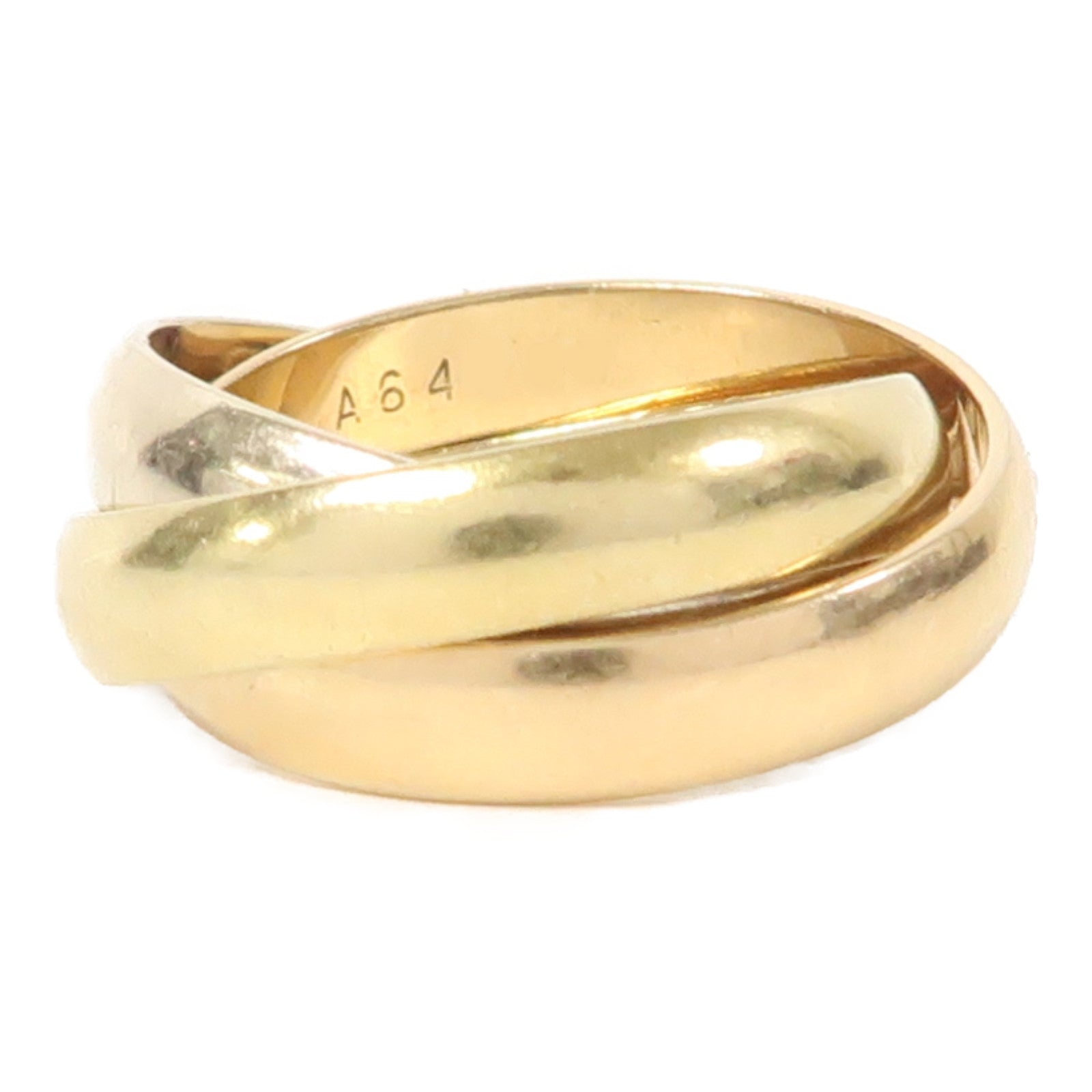 CARTIER 18K黃金/白金/玫瑰金Trinity戒指Cartier#47/US#4