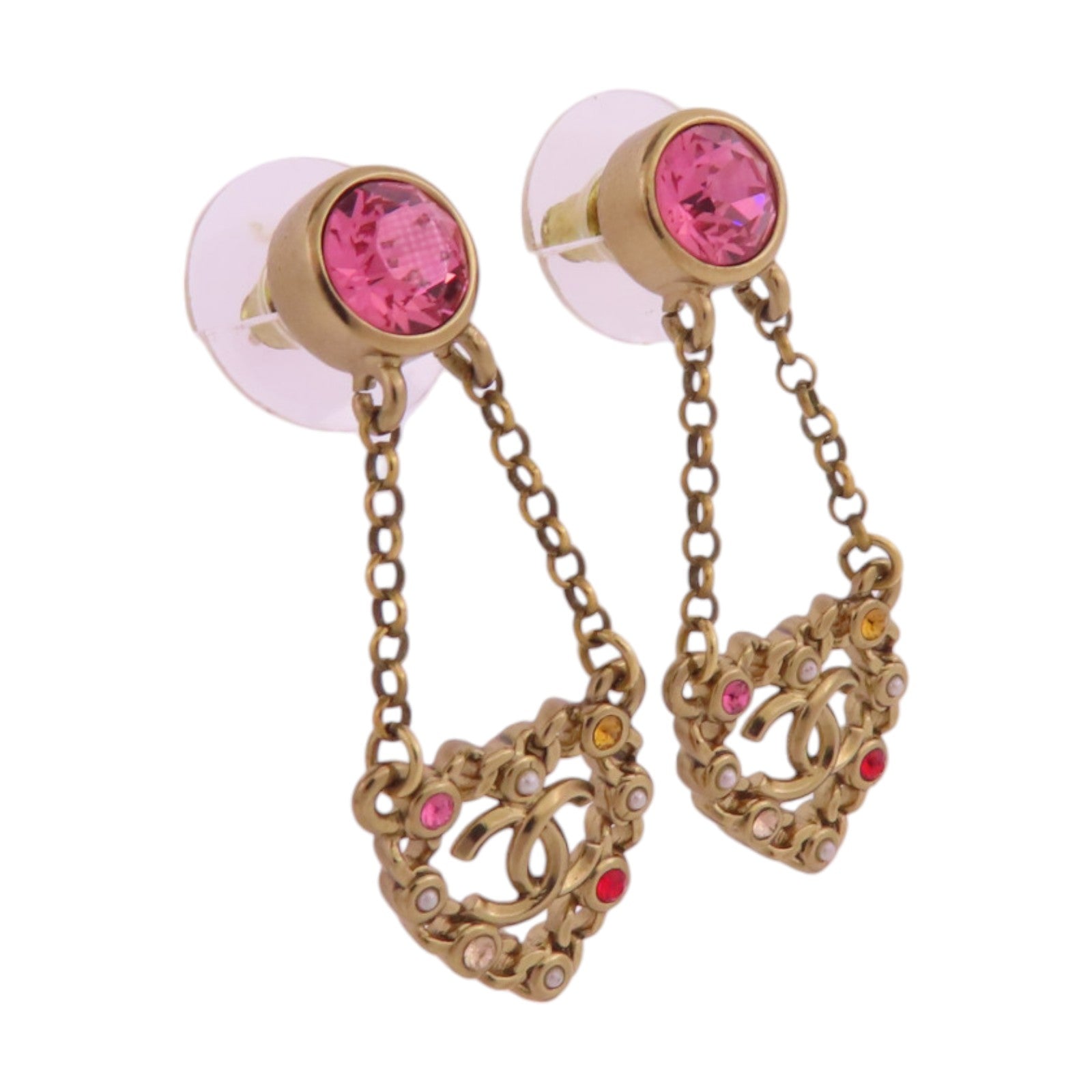 CHANEL 金屬/水鑽Earrings金扣耳環