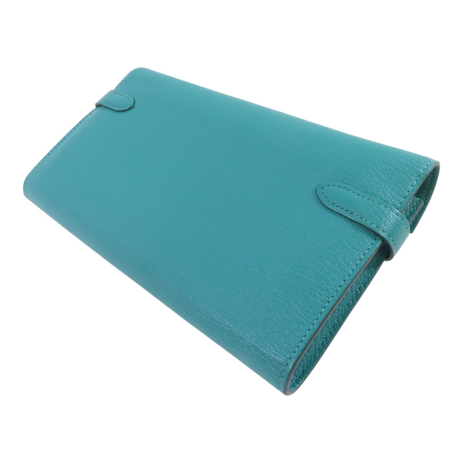 HERMES GHW Kelly Long Wallet Chevre Leather
