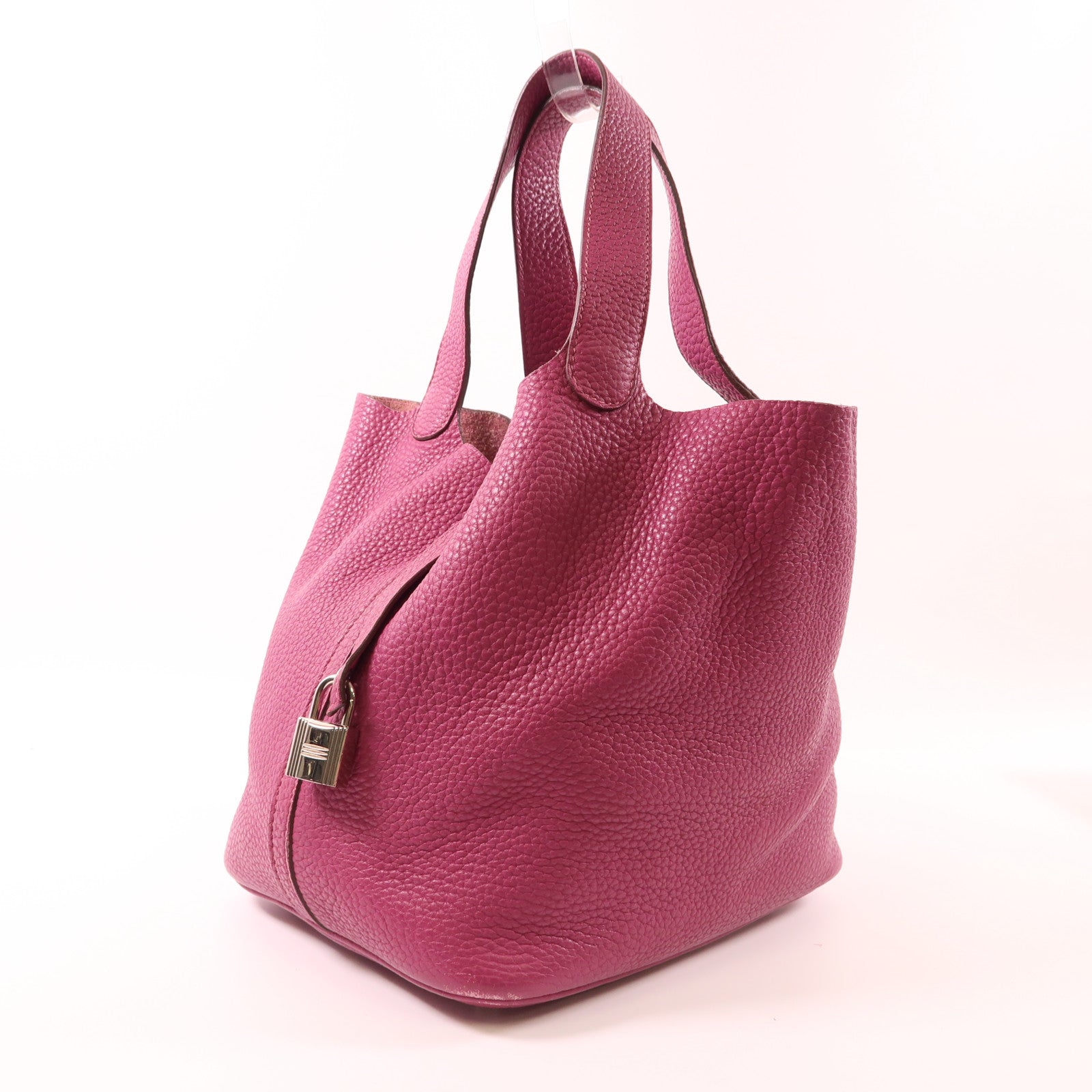 HERMES Clemence皮革Picotin MM銀扣手挽袋Anemone