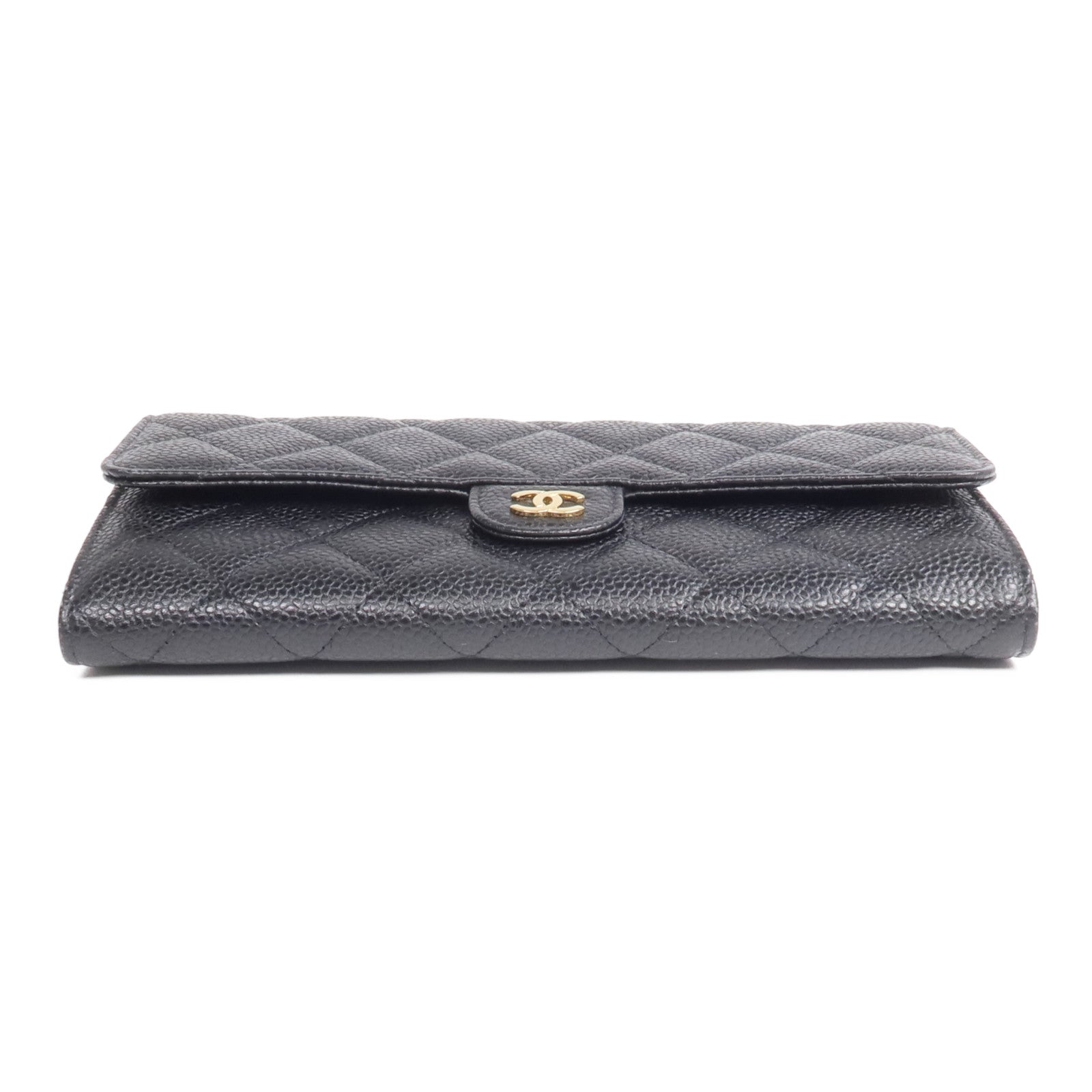 CHANEL 牛皮皮革Classic Long Flap Wallet金扣長錢包