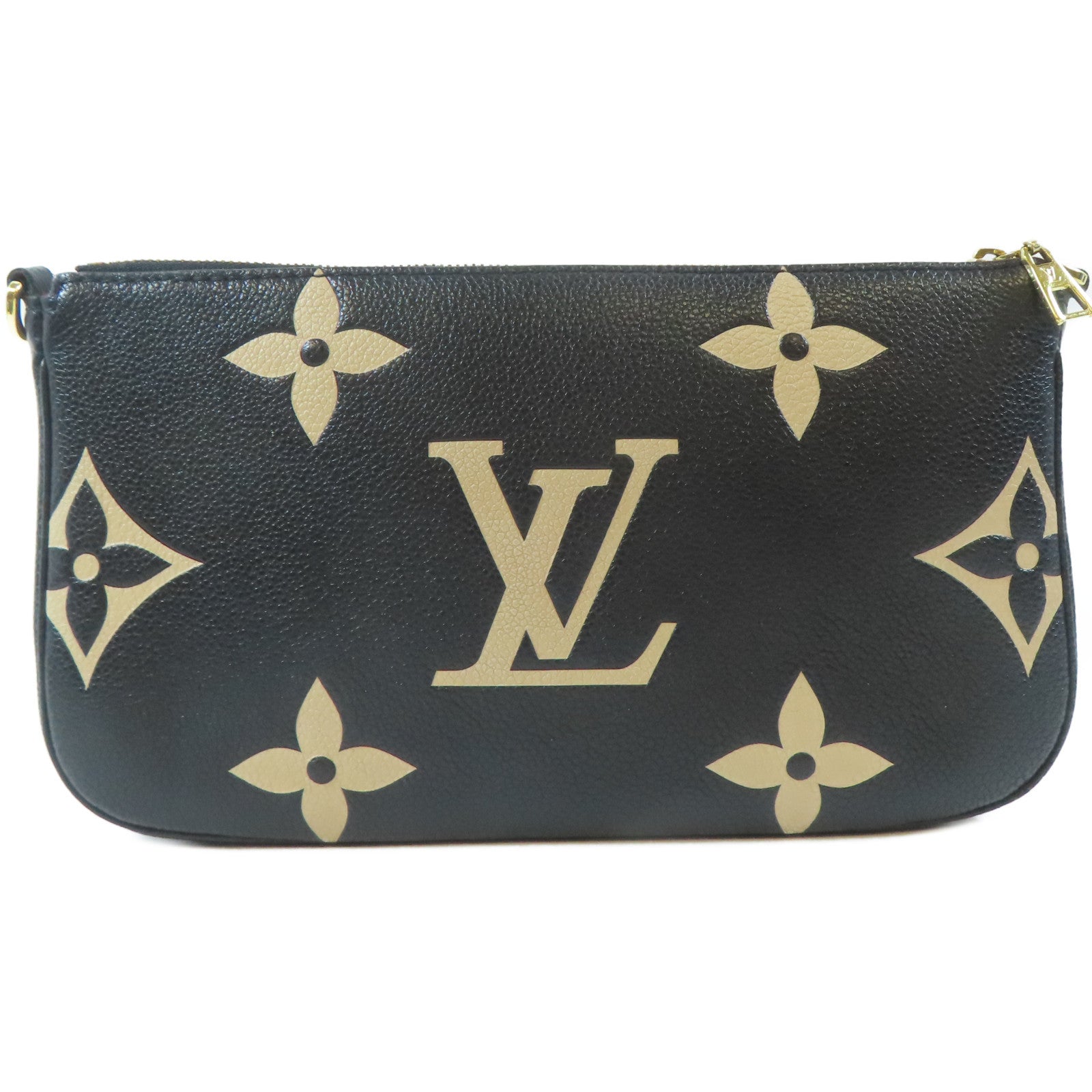 LOUIS VUITTON Monogram Empreinte Multi Pochette Accessoires金扣肩背袋黑色