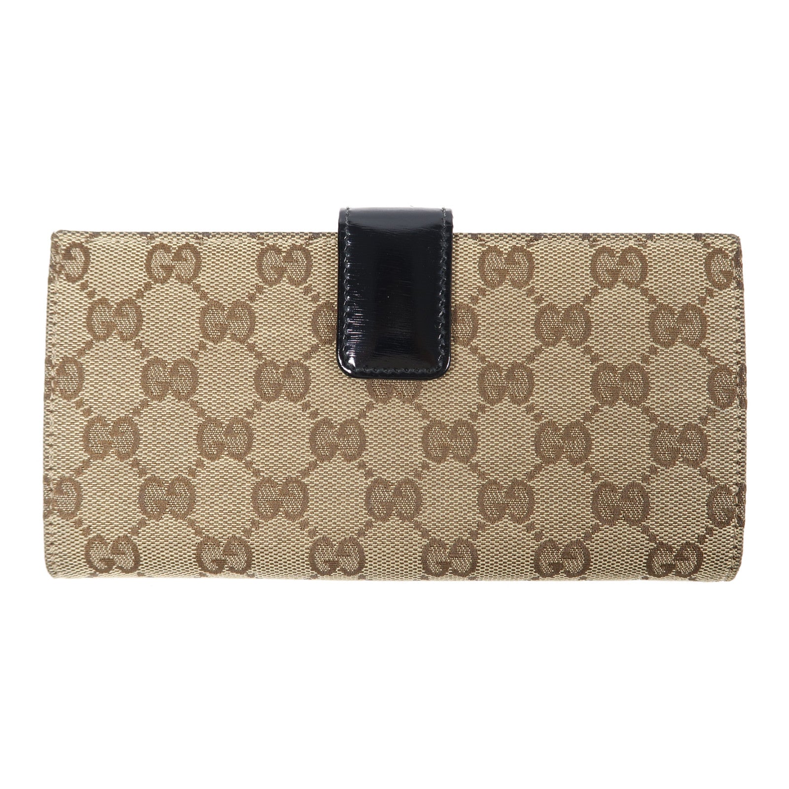 GUCCI 帆布Long Wallet銀扣長錢包啡色