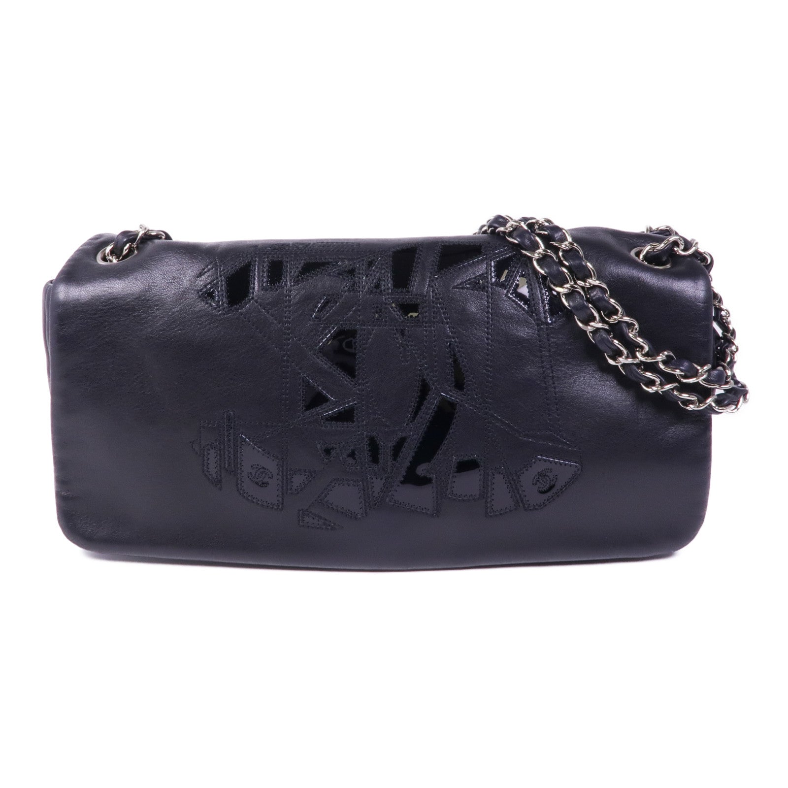 CHANEL 羊皮皮革Shoulder Bag銀扣肩背袋