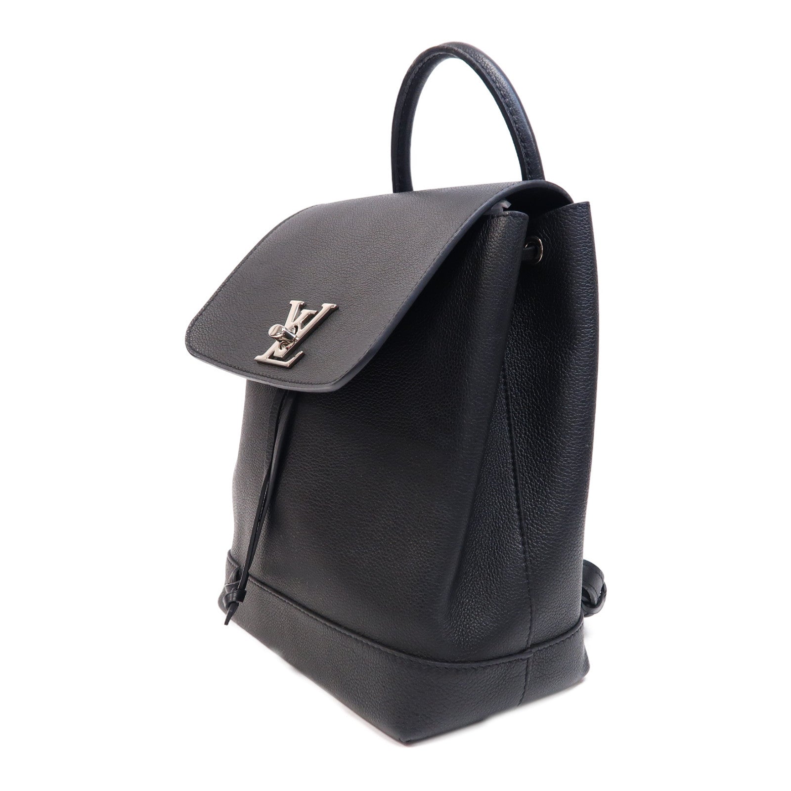 LOUIS VUITTON 【激減優惠】牛皮皮革Lock Me Backpack銀扣背包黑色