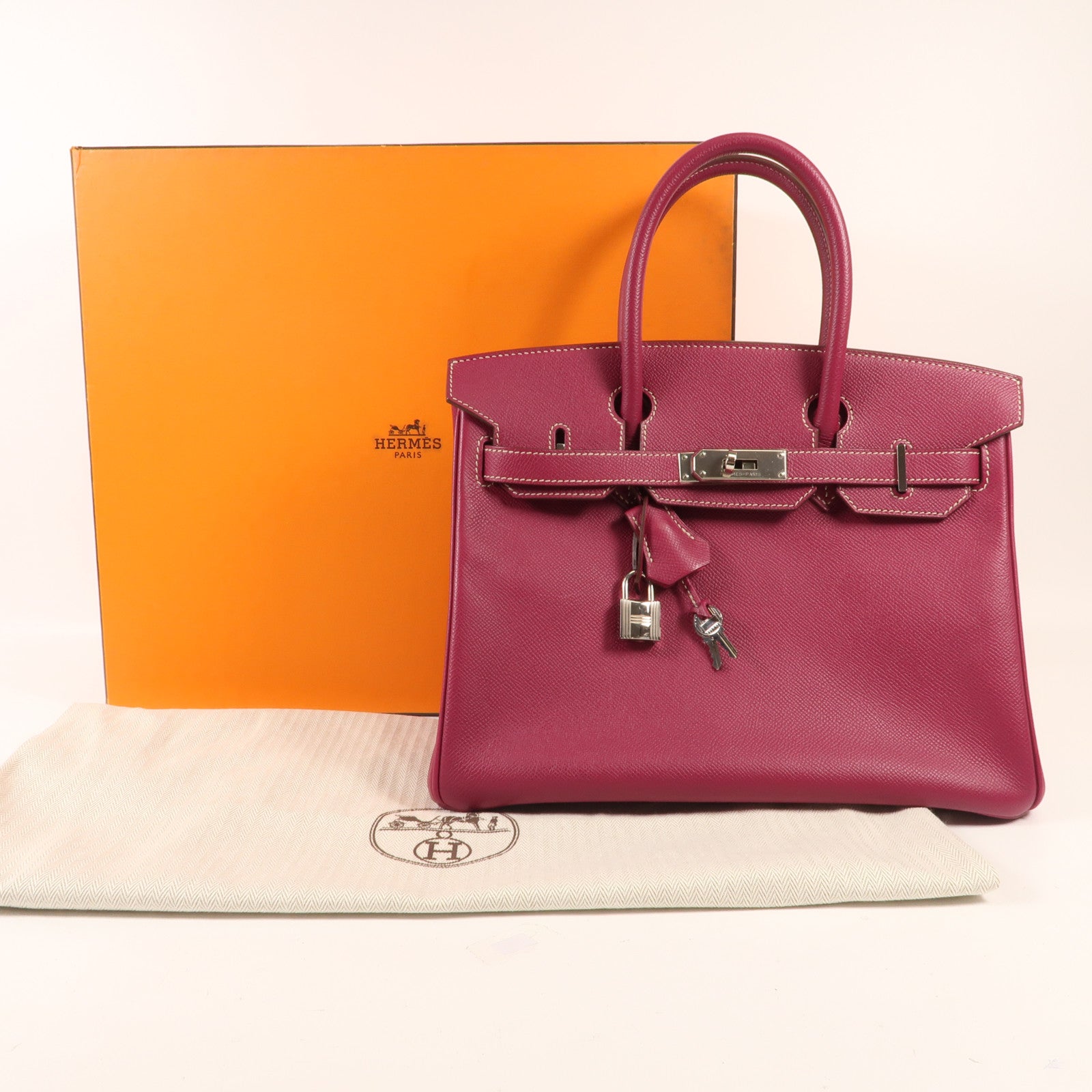 HERMES Epsom皮革Birkin 30銀扣手挽袋