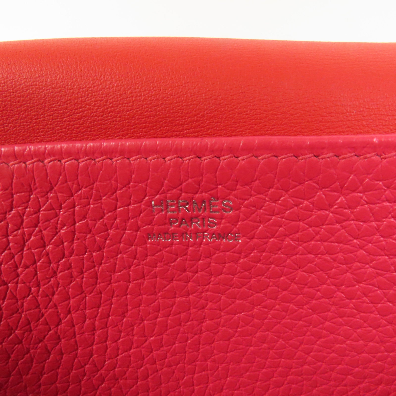 HERMES Clemence皮革Halzan 25銀扣手挽肩背兩用袋Rose Extreme