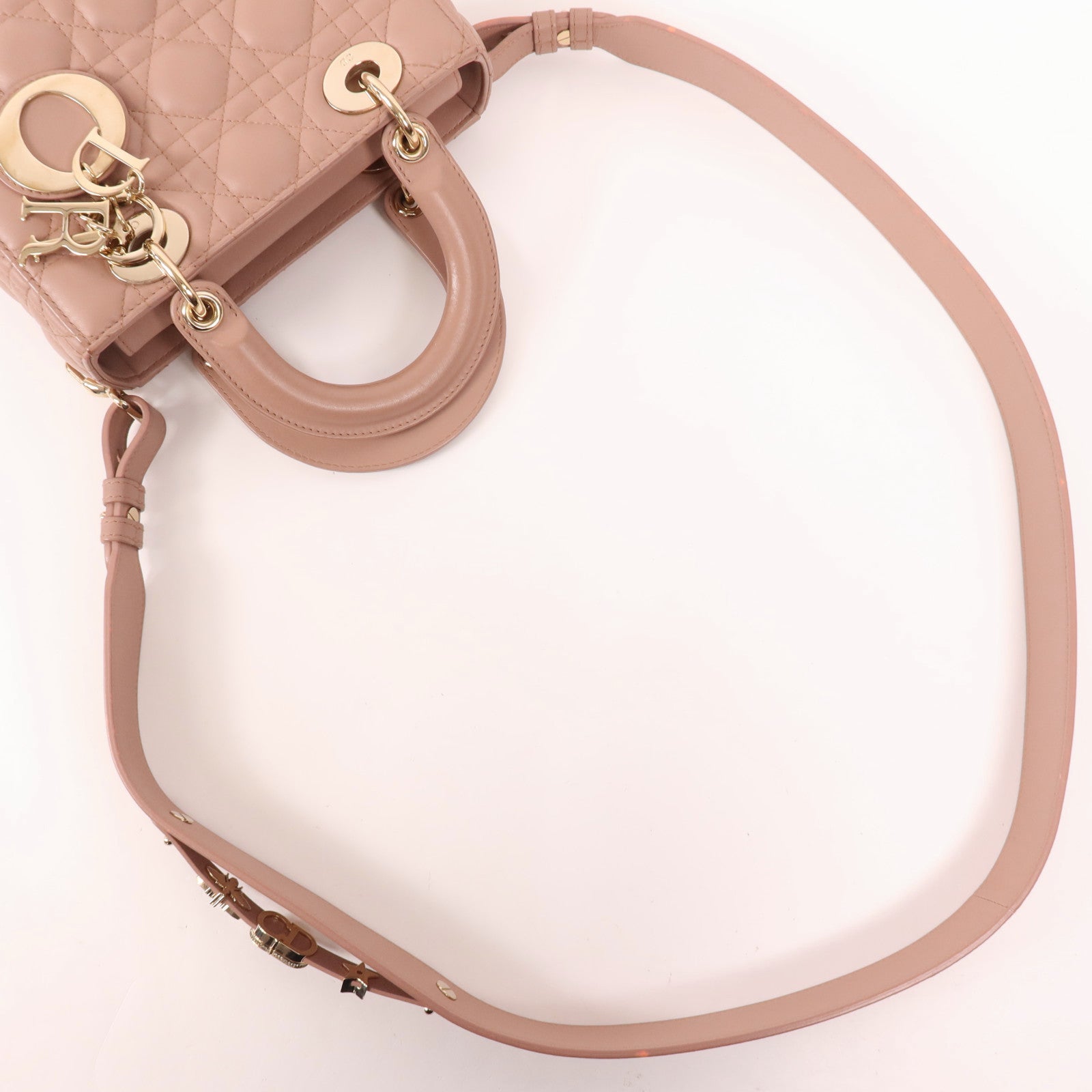 Dior 羊皮皮革Lady Dior My AbcDior金扣手挽肩背兩用袋