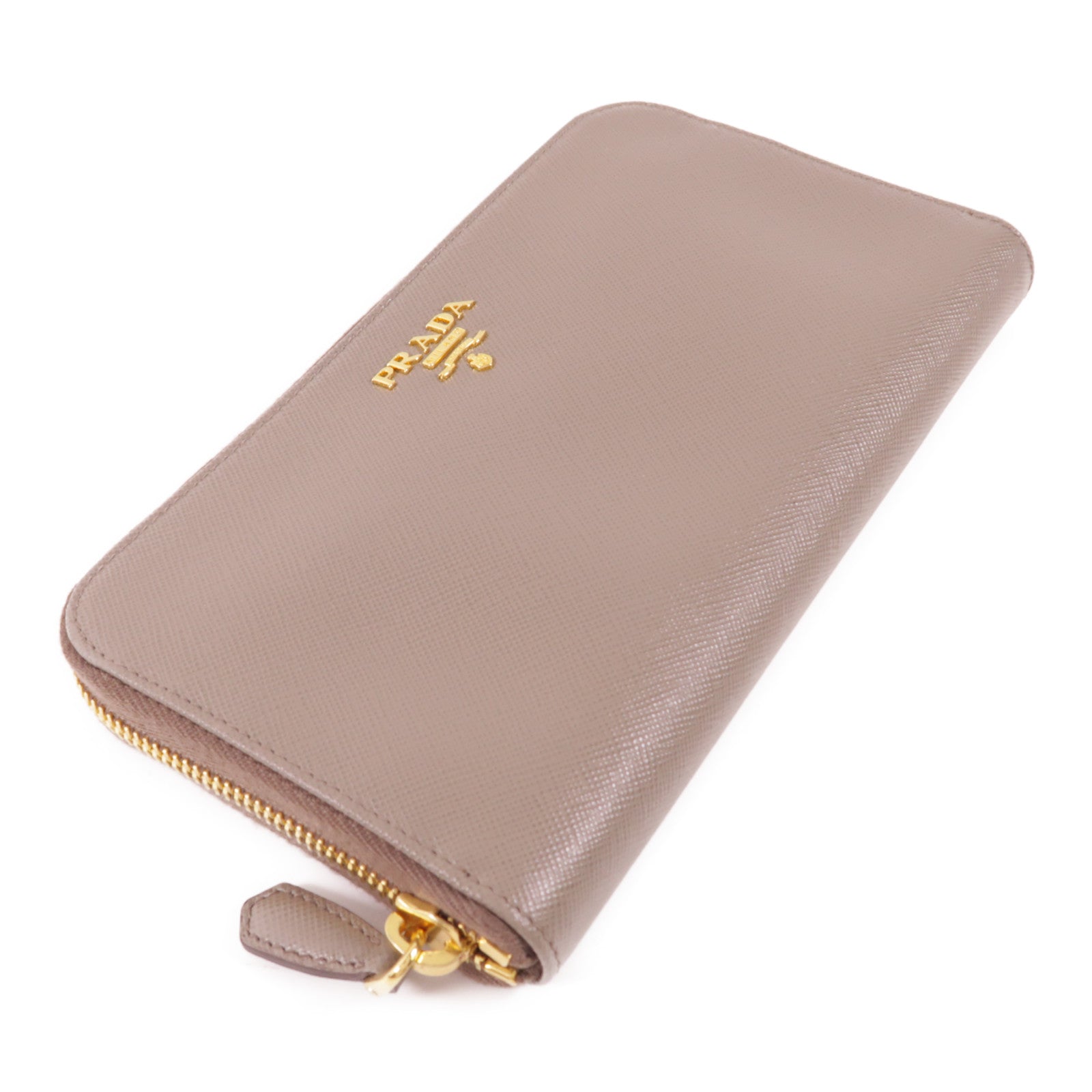 PRADA GHW Zipper Long Wallet  IM0506 Calfskin Leather Brown