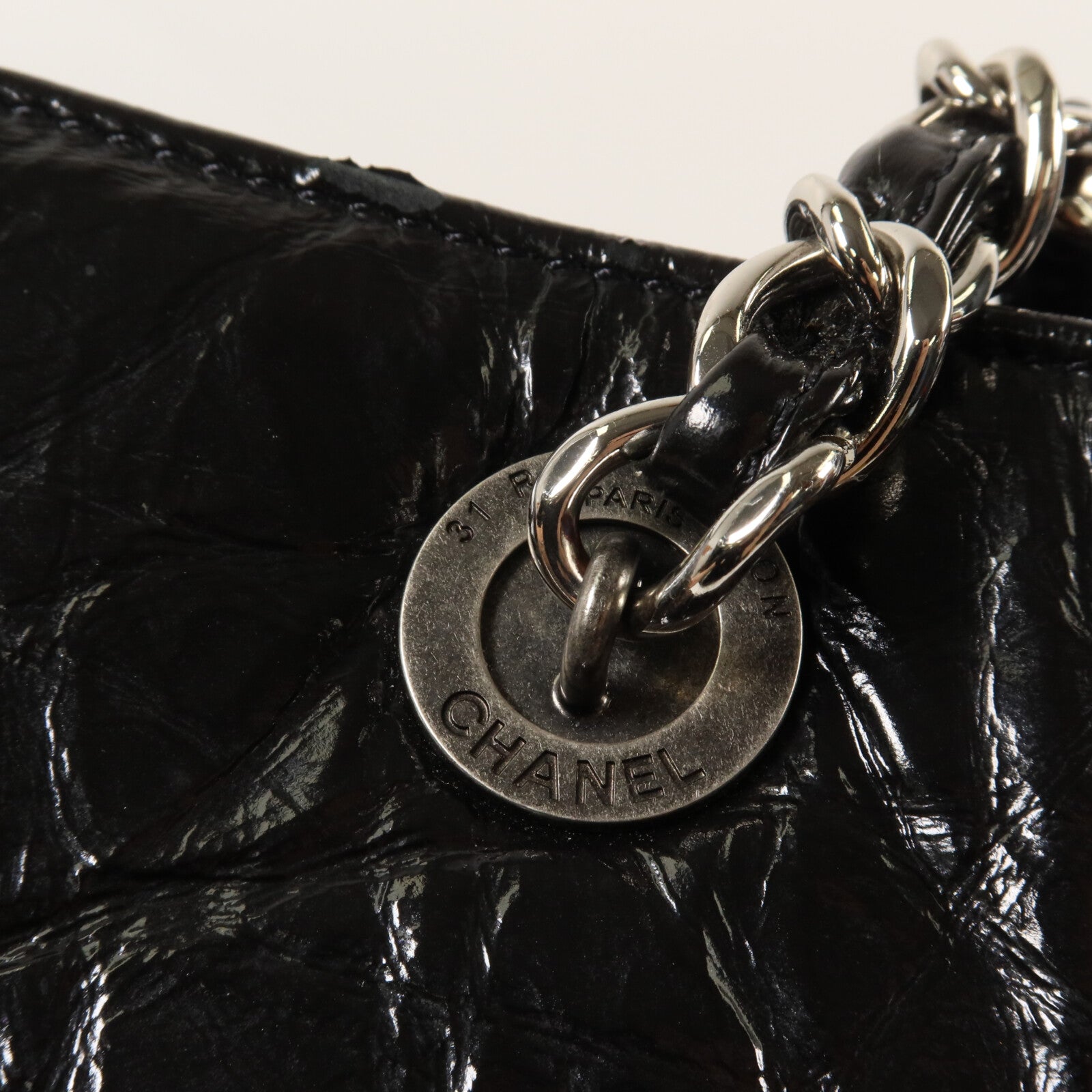 CHANEL 漆皮皮革Chain Shoulder鏈帶肩背袋