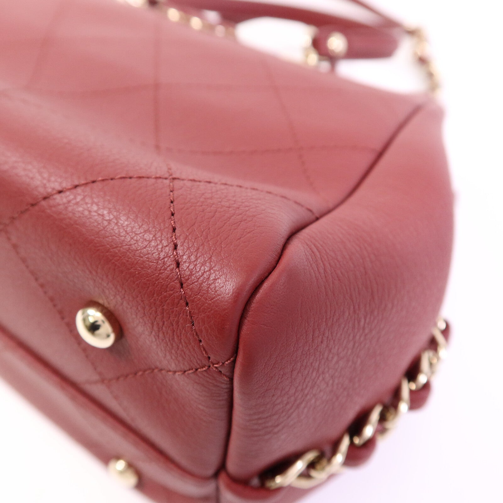 CHANEL 牛皮皮革2 Way Shoulder Bag金扣鏈帶肩背袋