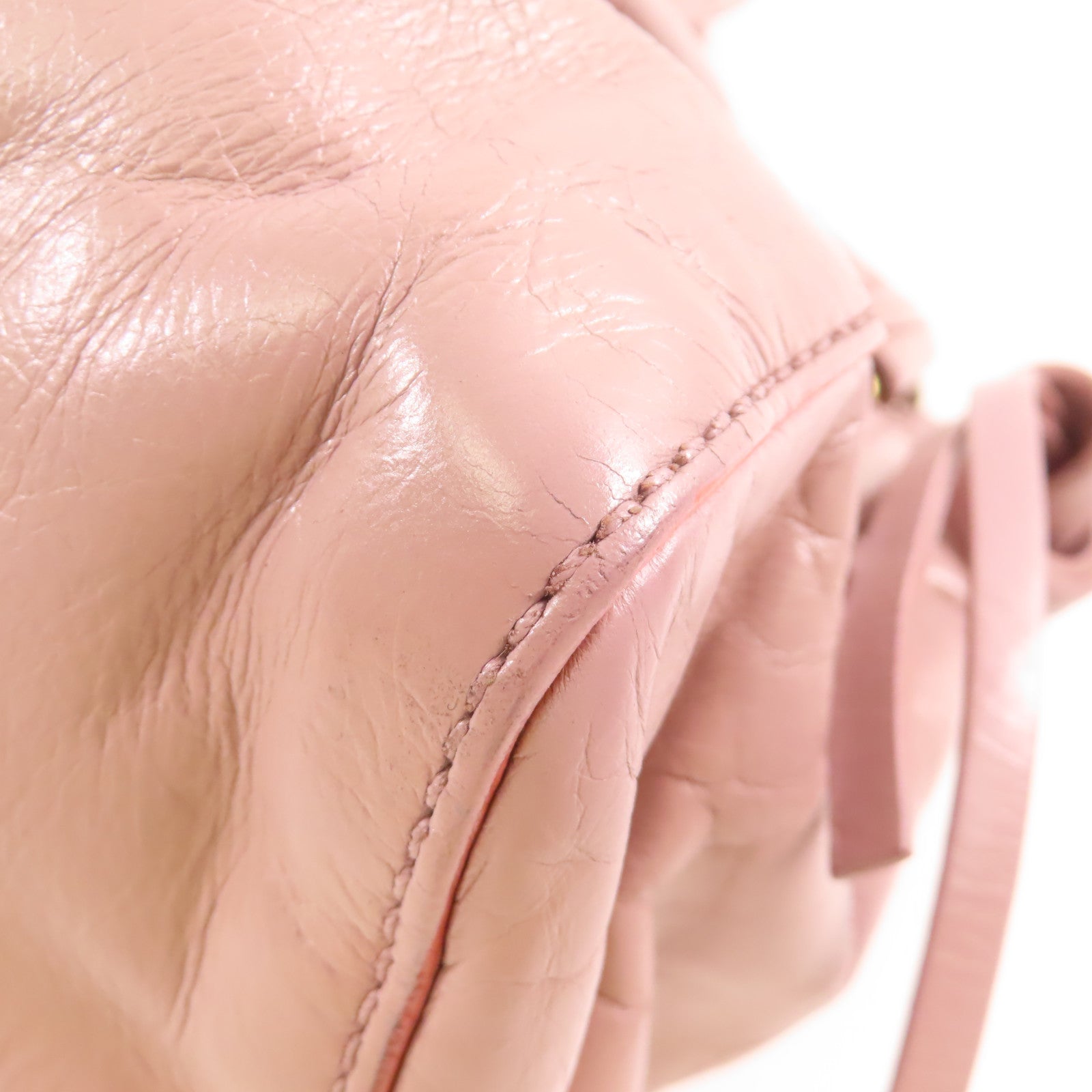 Miu Miu 牛皮皮革2 Way Shoulder金扣手挽肩背兩用袋紫色