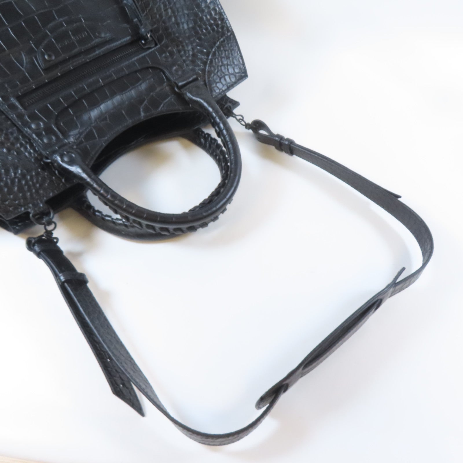 BALENCIAGA 皮革Neo Classic City黑扣手挽肩背兩用袋黑色